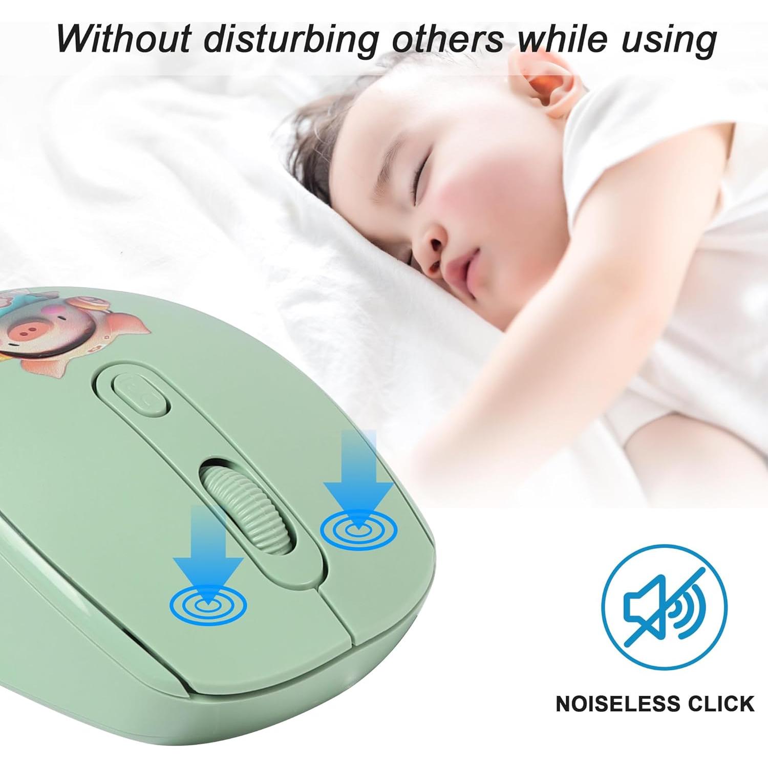 Ratón Inalámbrico Ergonómico Thanice Verde 3 DPI Ajustable