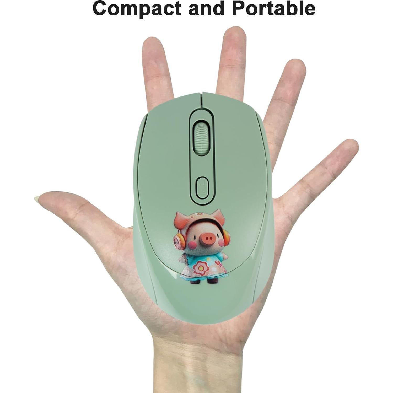 Ratón Inalámbrico Ergonómico Thanice Verde 3 DPI Ajustable