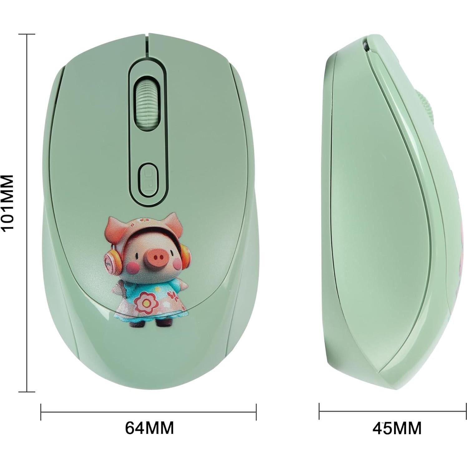 Ratón Inalámbrico Ergonómico Thanice Verde 3 DPI Ajustable