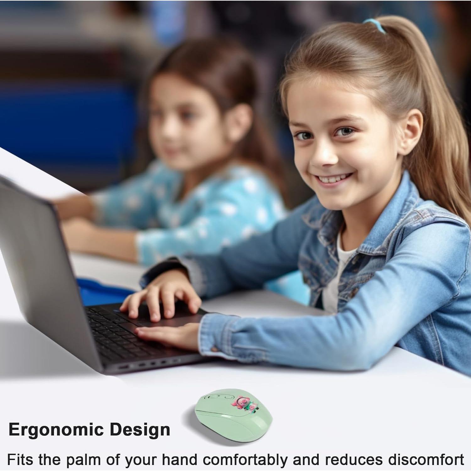 Ratón Inalámbrico Ergonómico Thanice Verde 3 DPI Ajustable