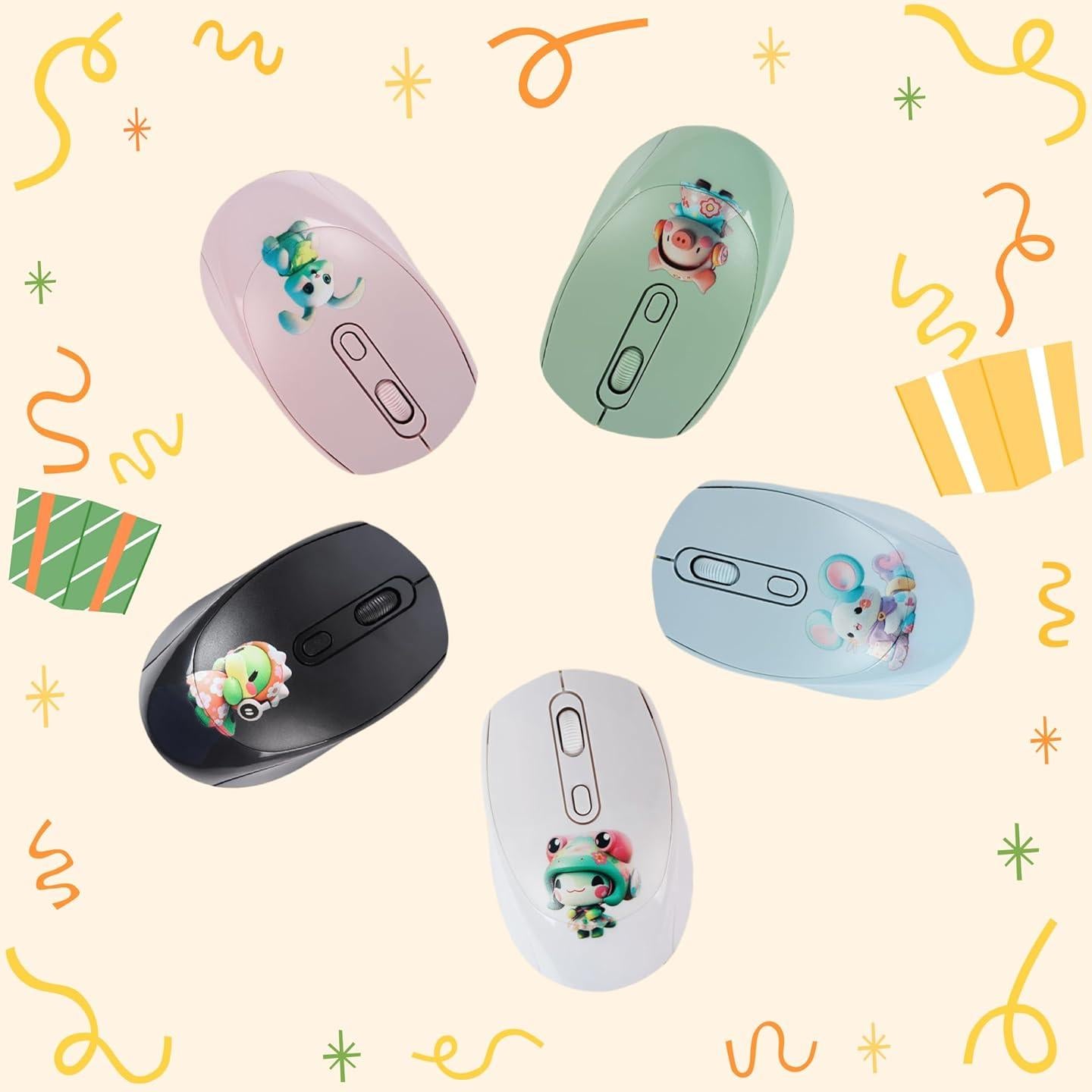 Ratón Inalámbrico Ergonómico Thanice Verde 3 DPI Ajustable