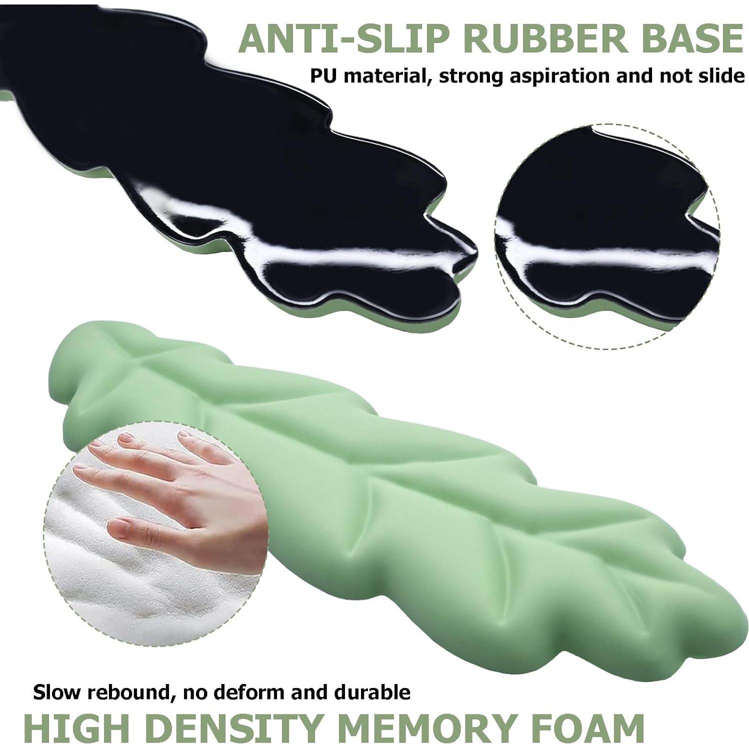 Reposamuñecas Ergonómico NEENALO en Forma de Hoja Verde Pastel