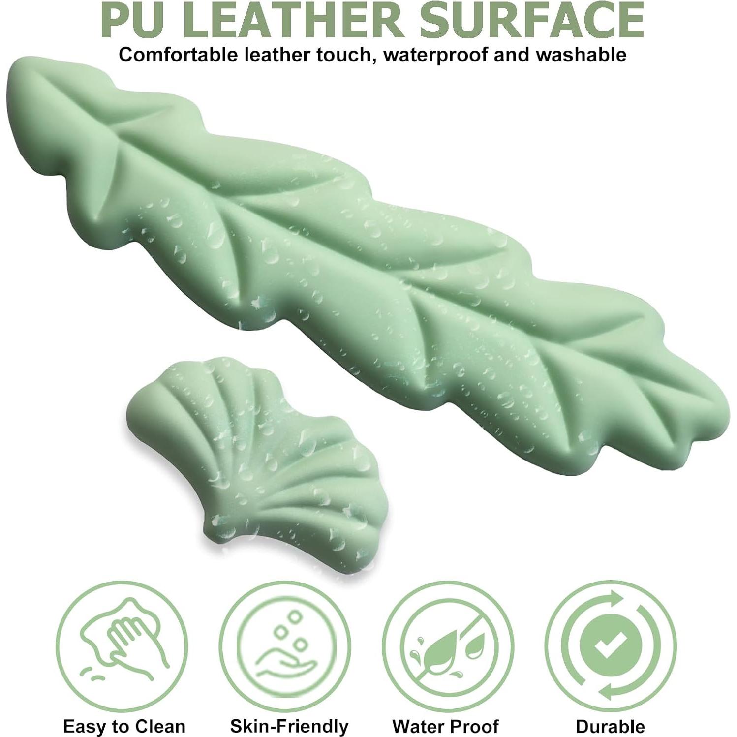 Reposamuñecas Ergonómico NEENALO en Forma de Hoja Verde Pastel