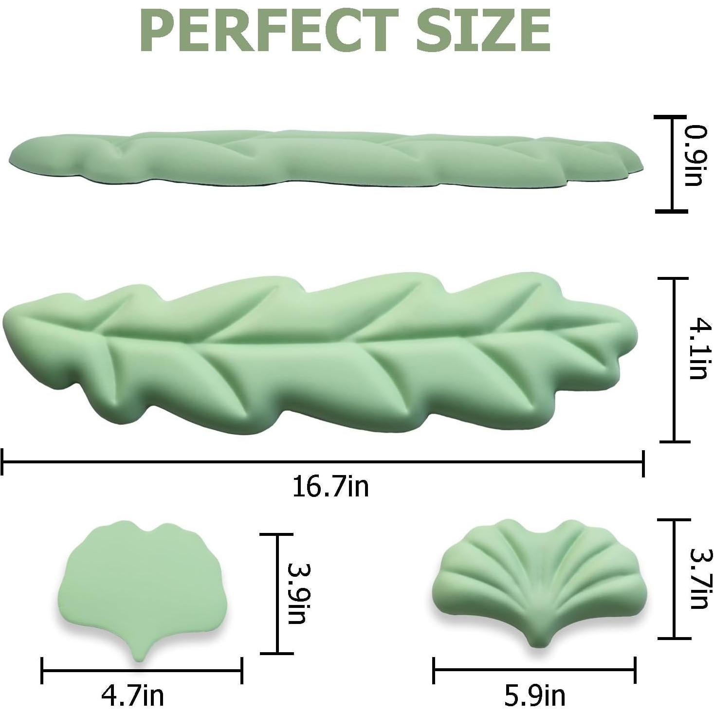 Reposamuñecas Ergonómico NEENALO en Forma de Hoja Verde Pastel