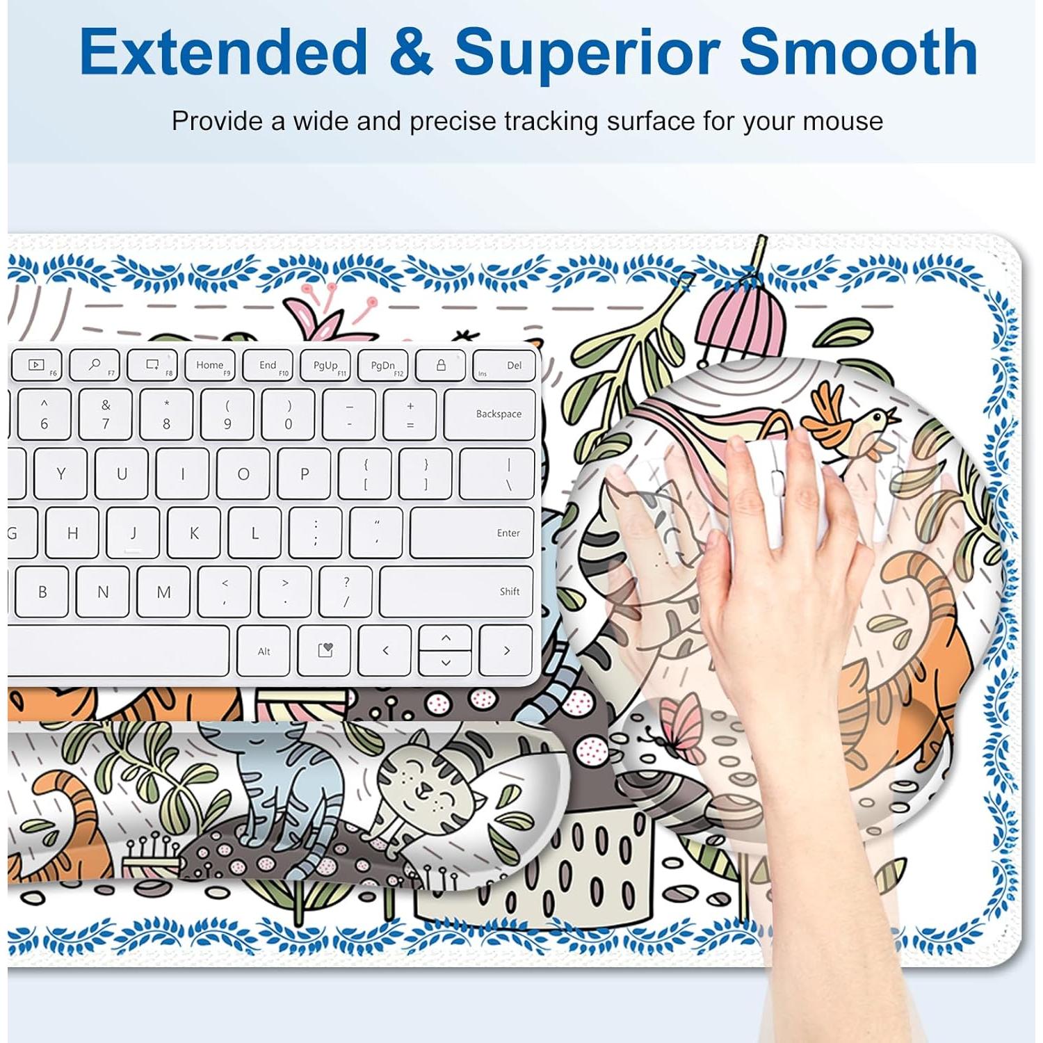 Alfombrilla de Escritorio NXZGO 4 en 1 Ergonómica Gatos