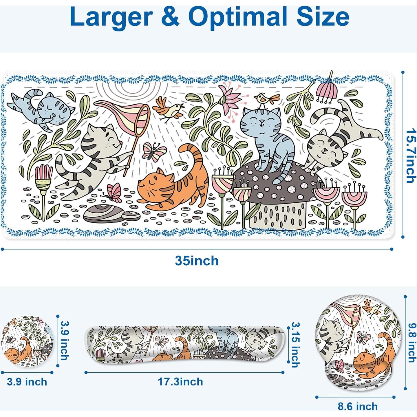 Alfombrilla de Escritorio NXZGO 4 en 1 Ergonómica Gatos