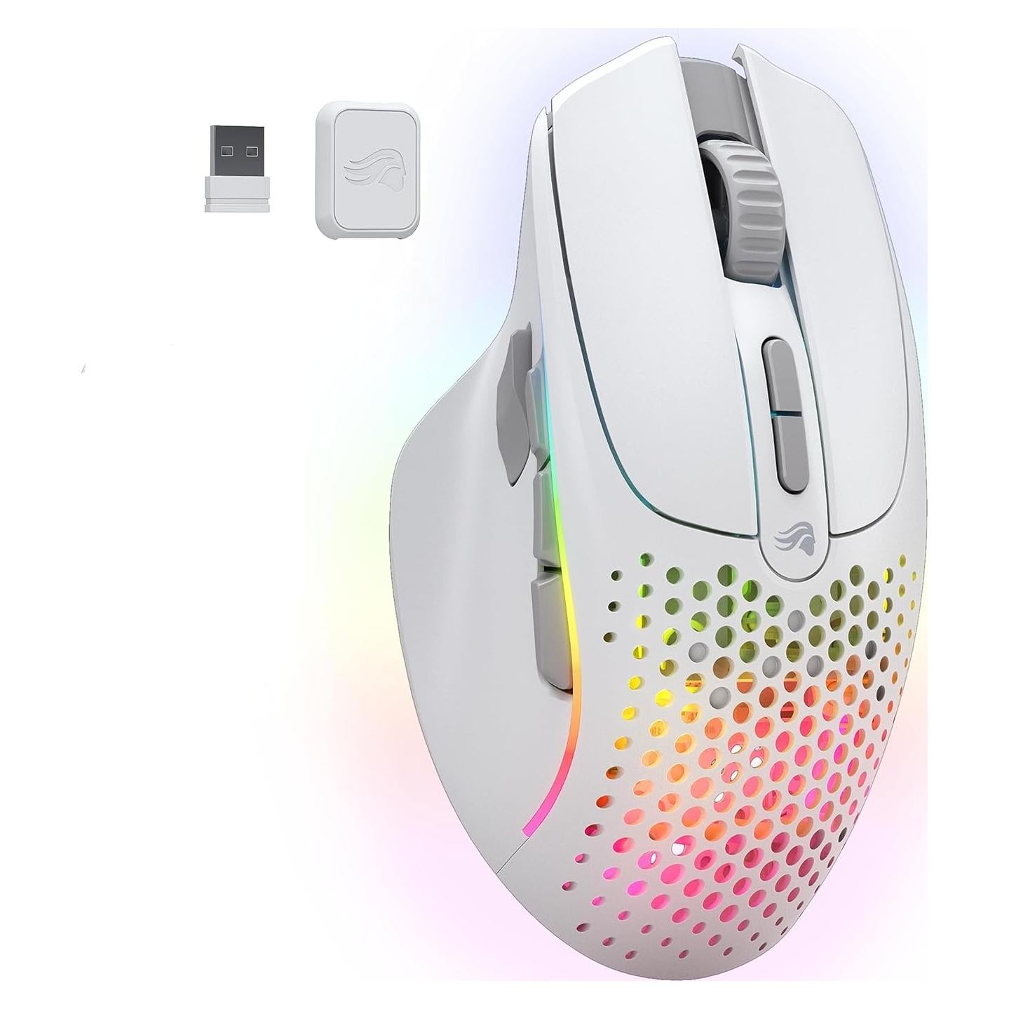 Glorious Model I 2 Wireless - MMO Gaming Mouse (White), 9 Programmable Side Buttons, 16 Configurations with Layer Shift, Superlight 75g, 2 Swappable Magnetic Buttons (RENEWED)