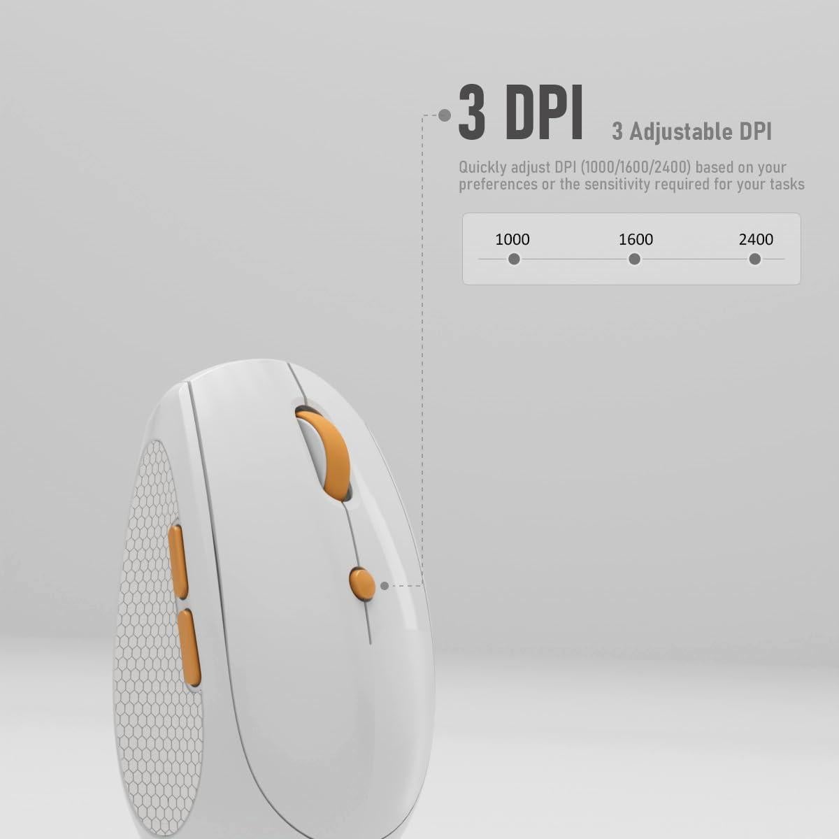 Ratón Inalámbrico Silencioso Recargable Whalices Blanco