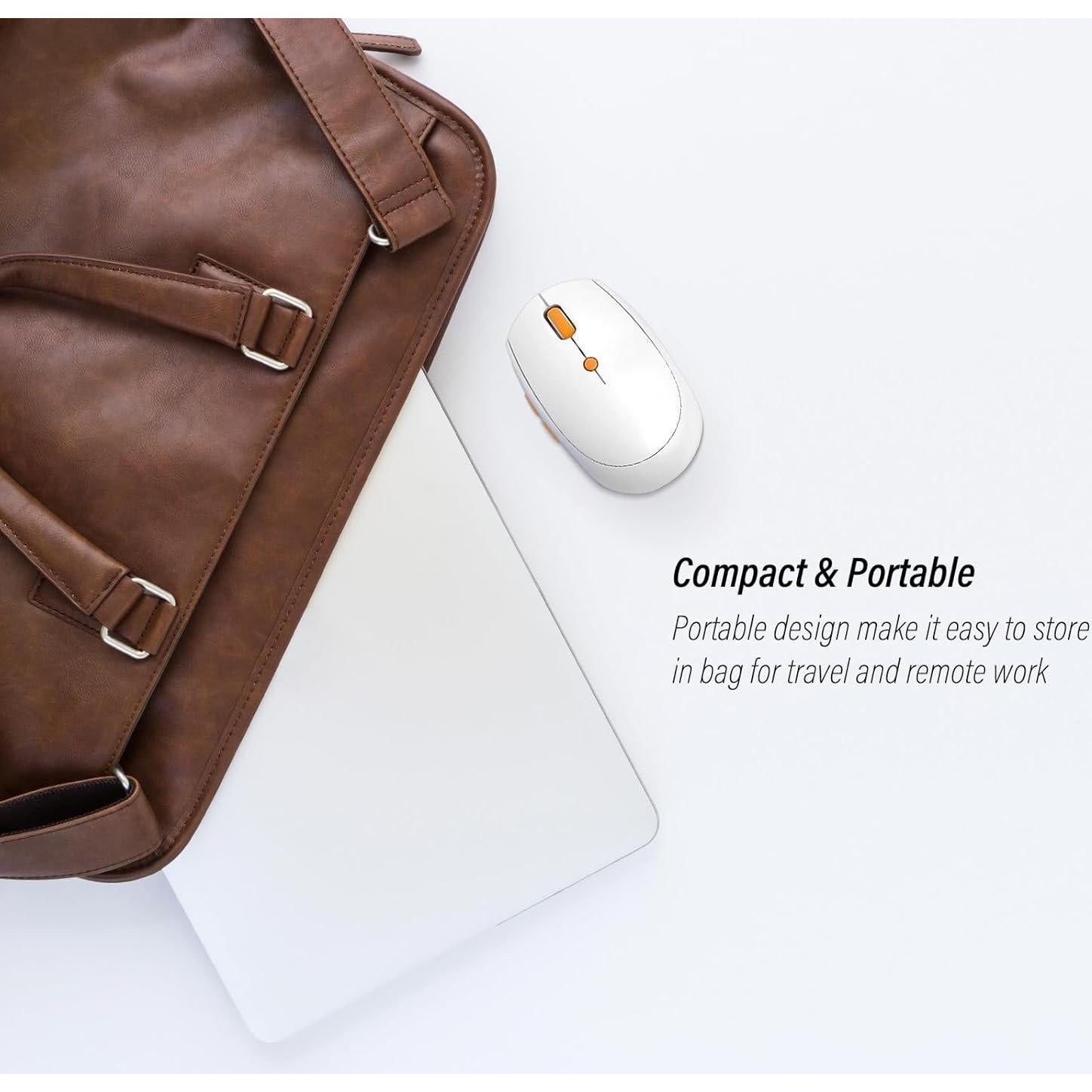 Ratón Inalámbrico Silencioso Recargable Whalices Blanco