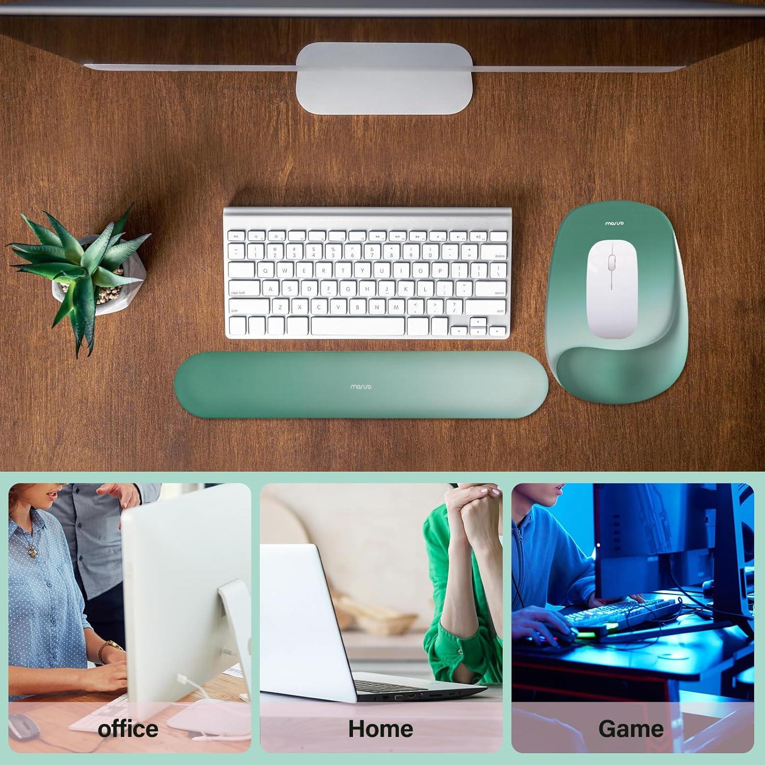 Soporte de Reposamuñecas MOSISO Verde para Teclado y Mouse