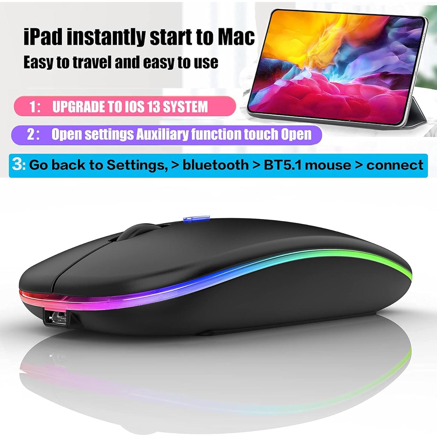 Ratón Inalámbrico Bluetooth PEIBO 5.2 y USB 2.4G Negro