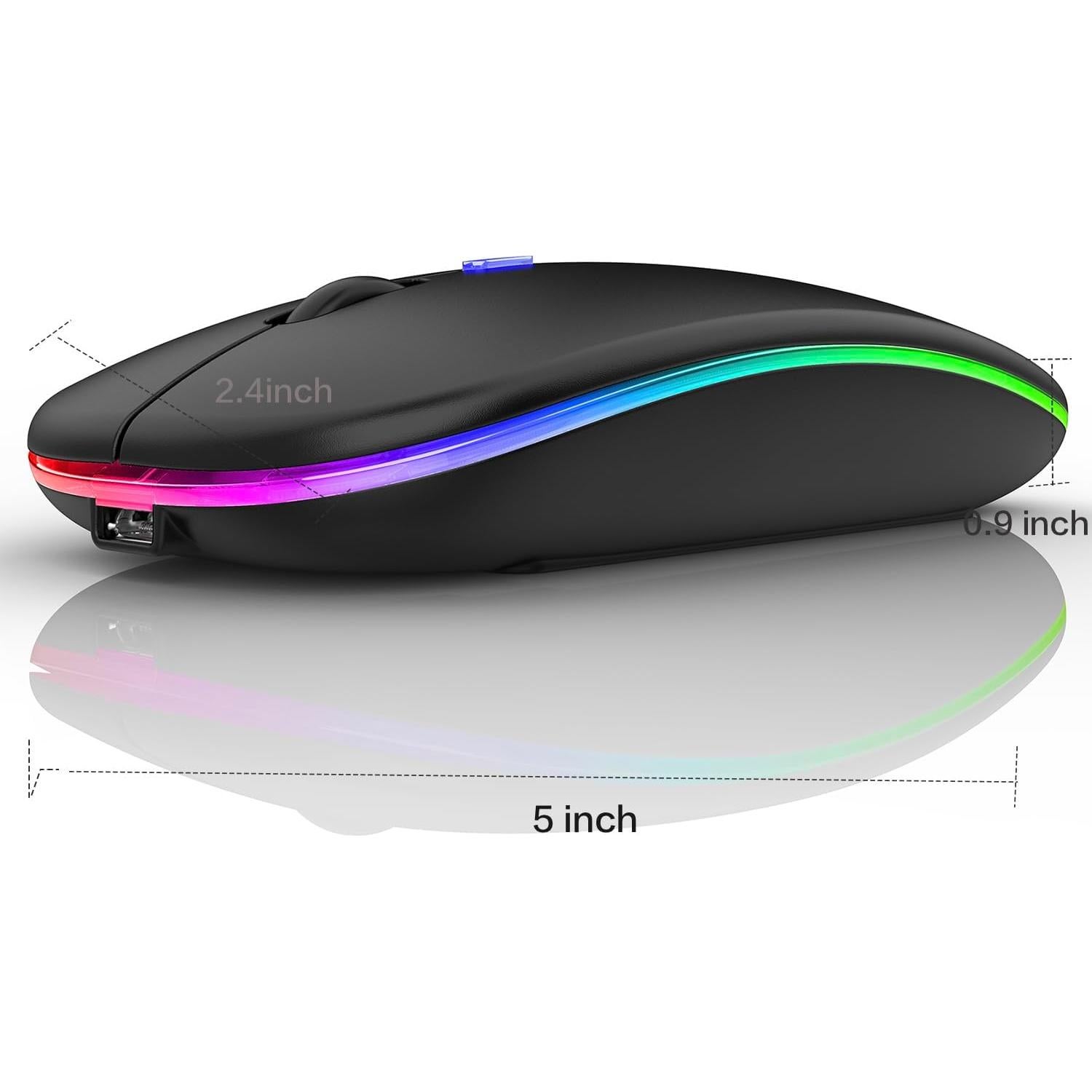 Ratón Inalámbrico Bluetooth PEIBO 5.2 y USB 2.4G Negro