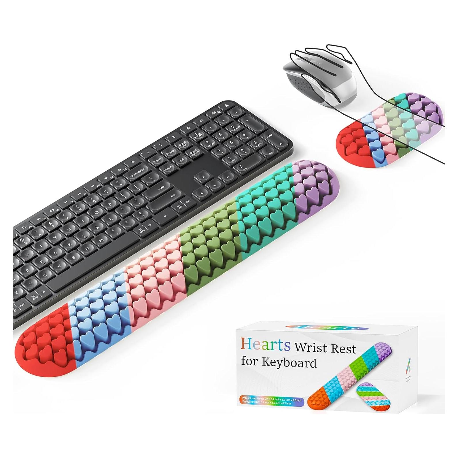 Reposamuñecas Ergonómico Mecyfaty Silicona Corazón 2 Piezas