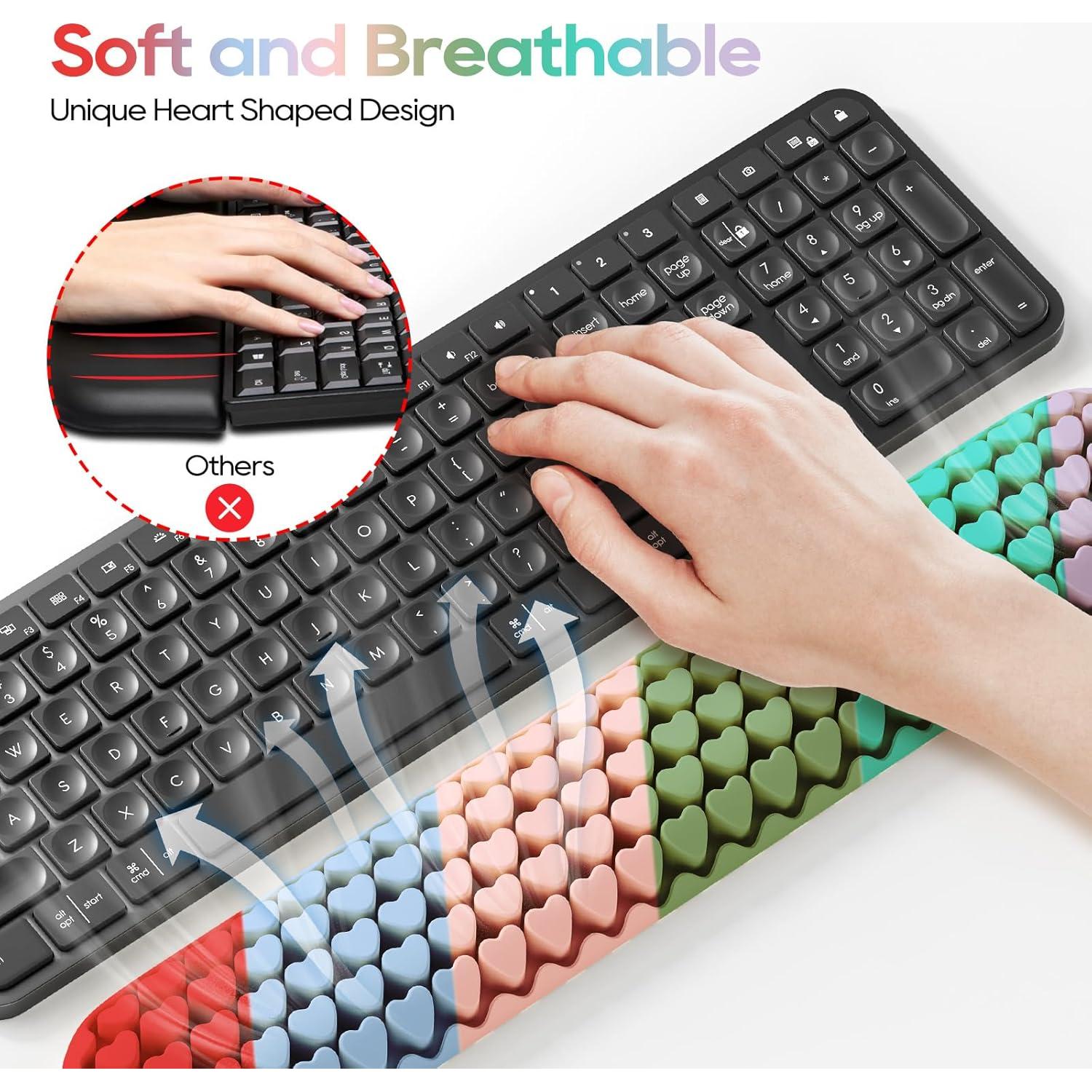 Reposamuñecas Ergonómico Mecyfaty Silicona Corazón 2 Piezas