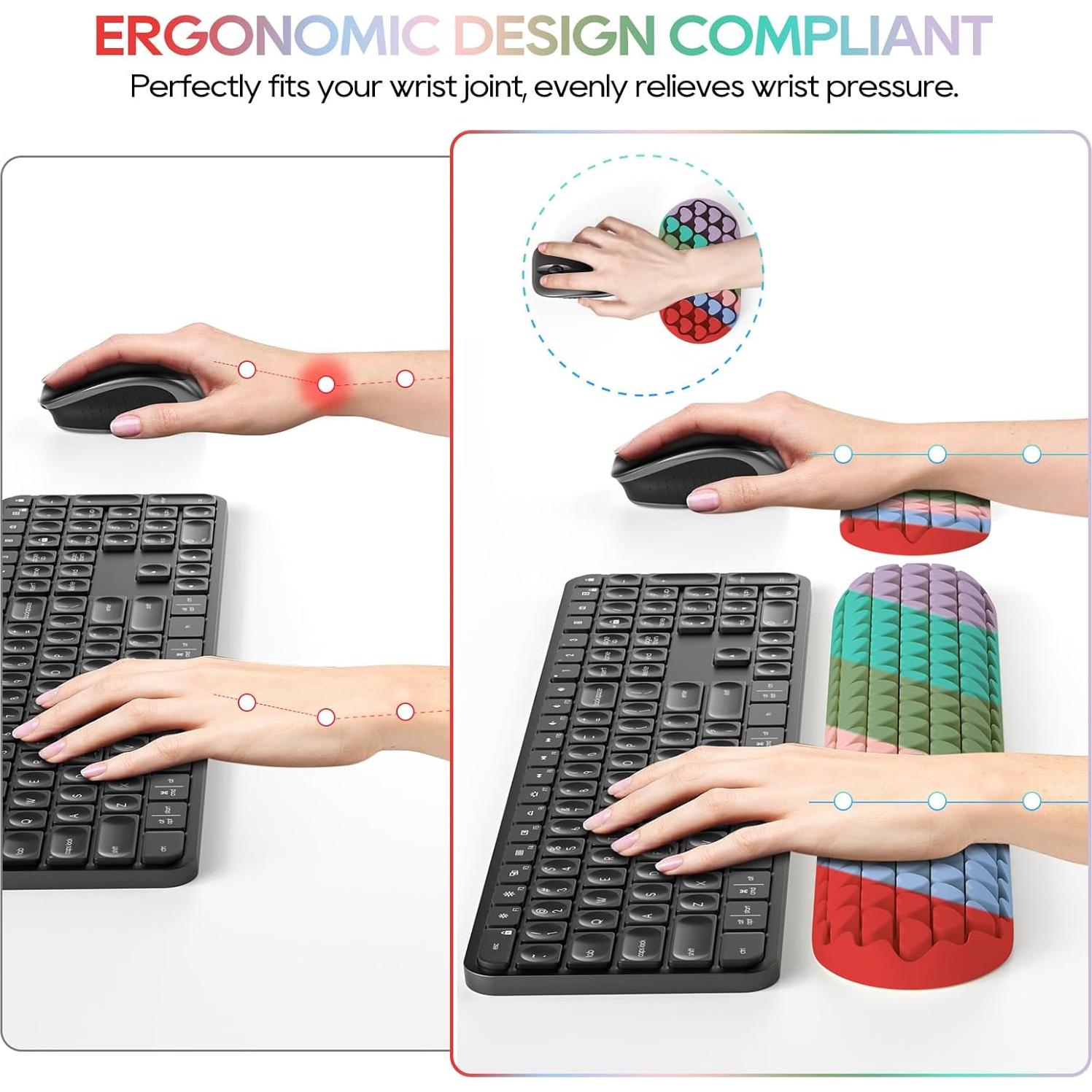 Reposamuñecas Ergonómico Mecyfaty Silicona Corazón 2 Piezas