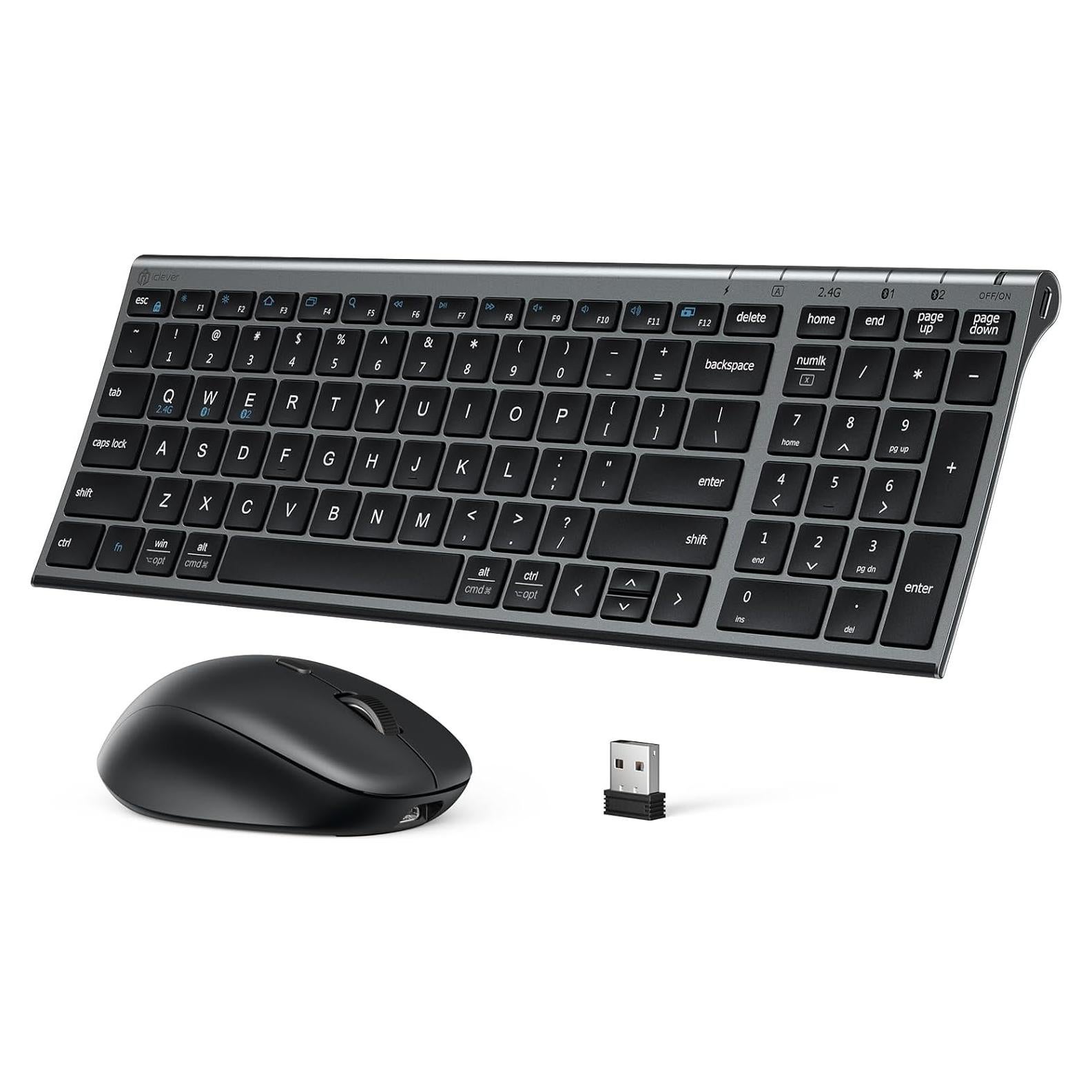 Combo Teclado y Ratón Inalámbricos iClever DK05 USB-C Recargable