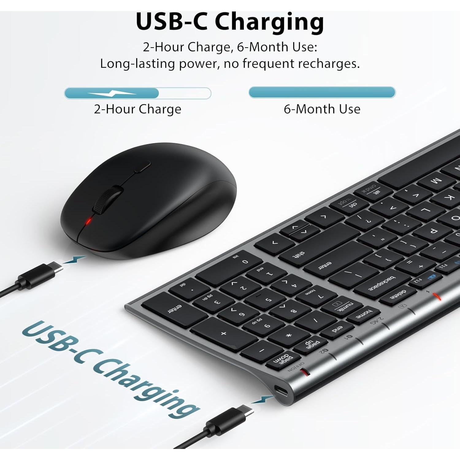 Combo Teclado y Ratón Inalámbricos iClever DK05 USB-C Recargable