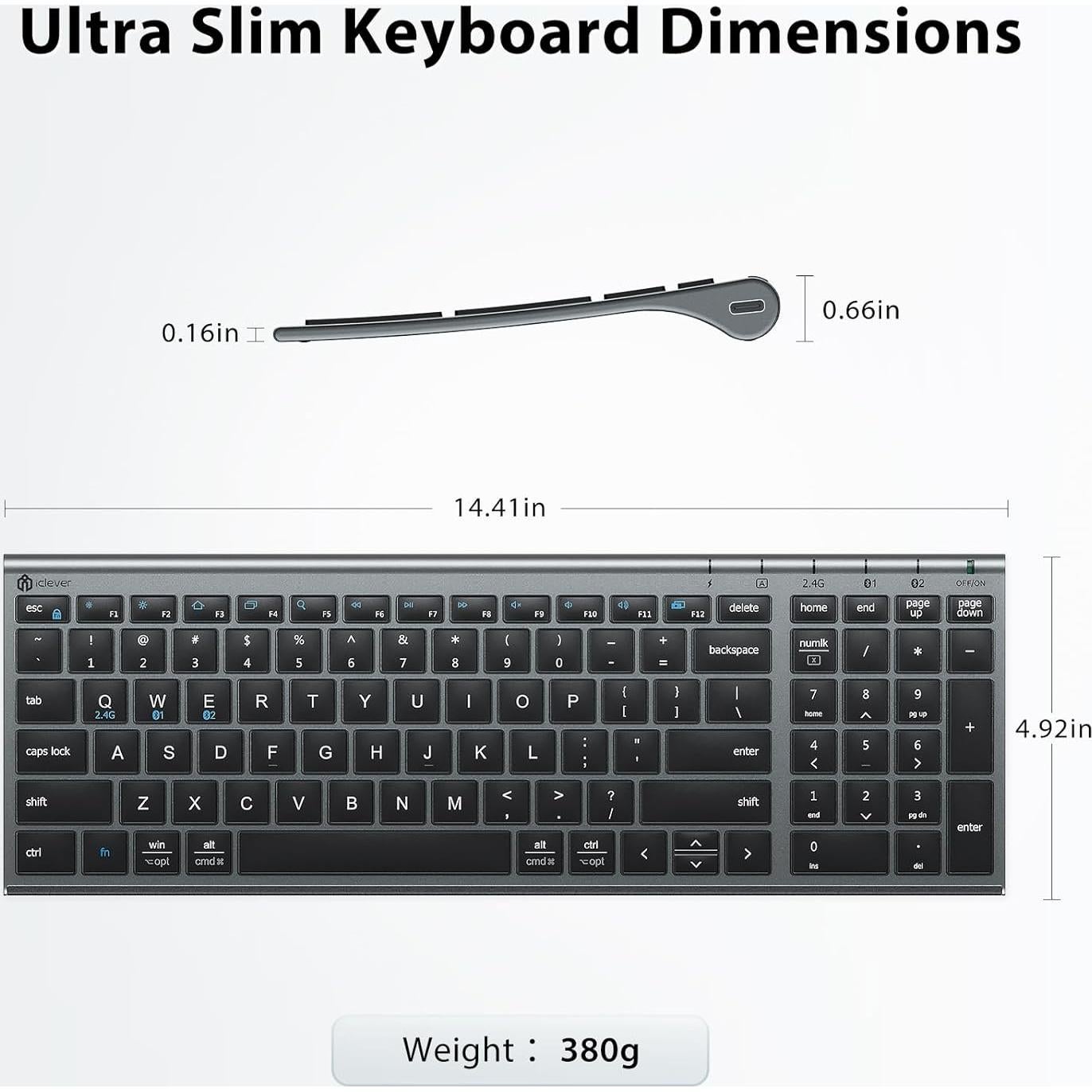 Combo Teclado y Ratón Inalámbricos iClever DK05 USB-C Recargable