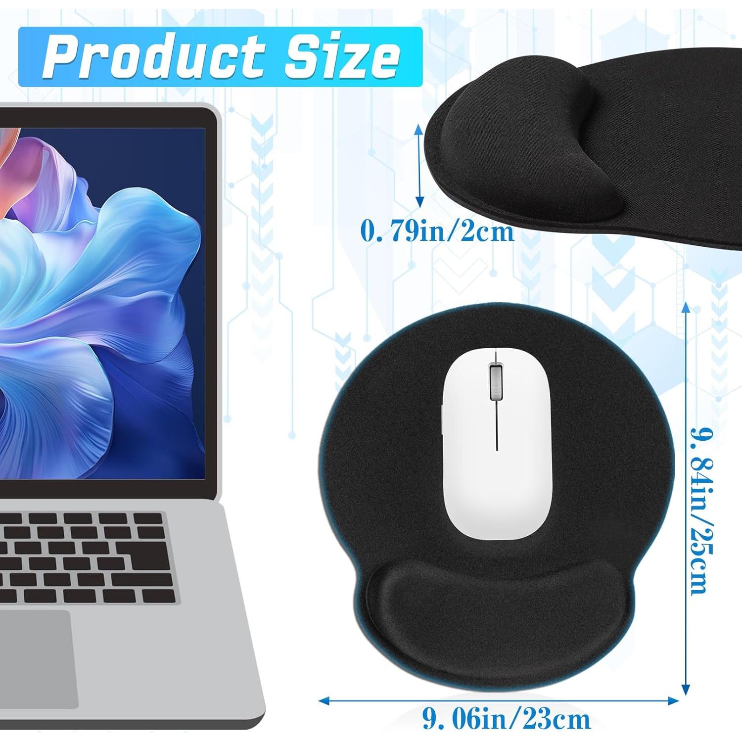 Almohadillas Ergonómicas para Ratón Jeffbaubl 8 Pcs Negra