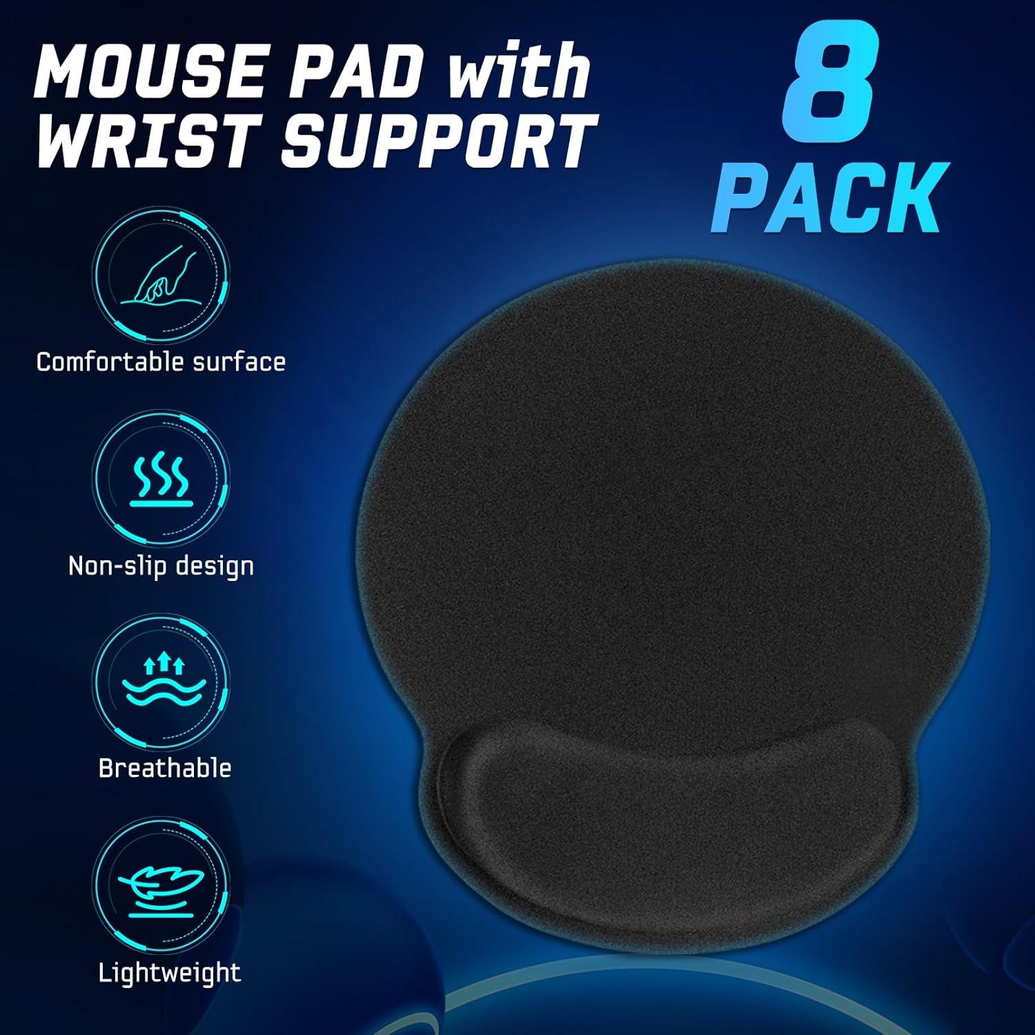 Almohadillas Ergonómicas para Ratón Jeffbaubl 8 Pcs Negra