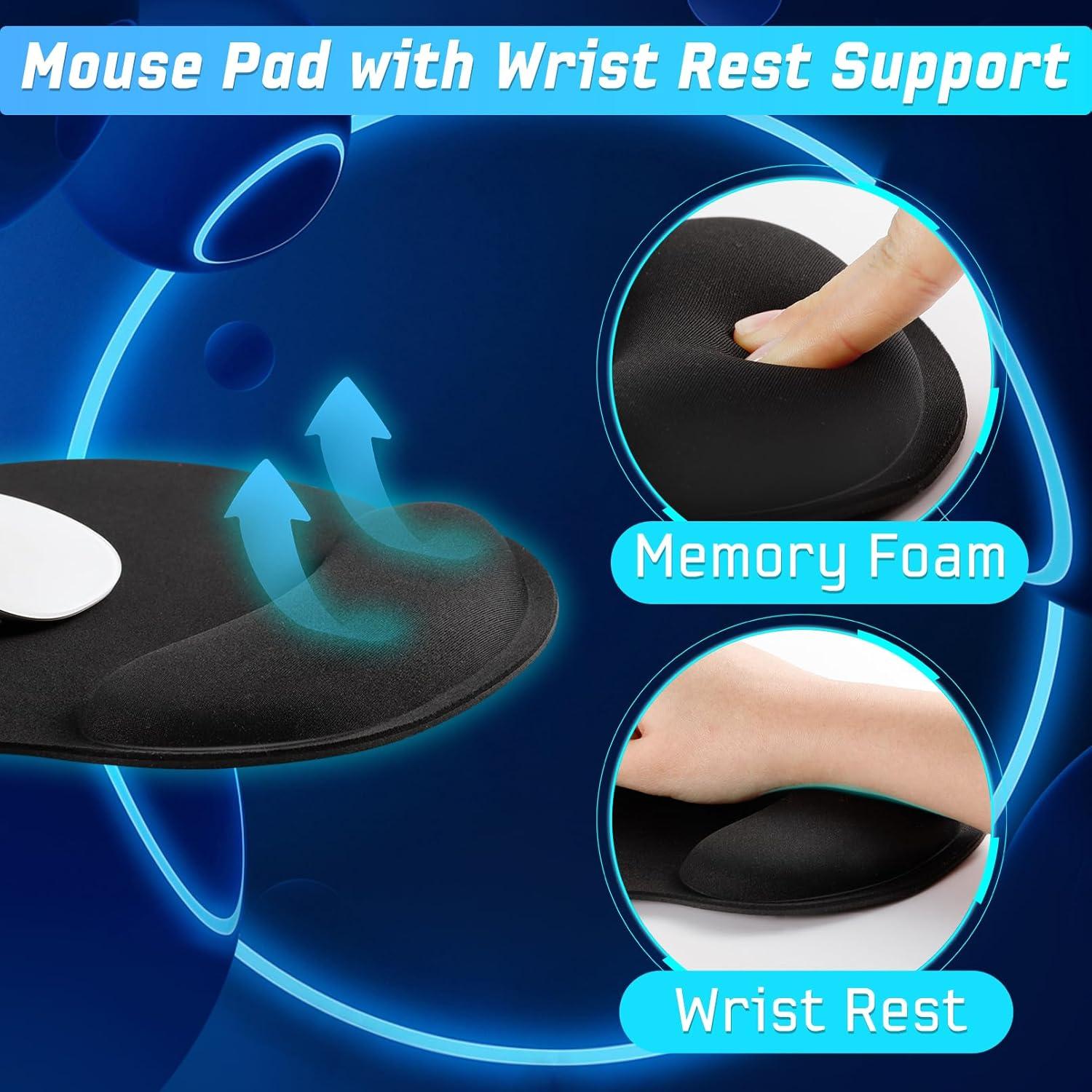 Almohadillas Ergonómicas para Ratón Jeffbaubl 8 Pcs Negra