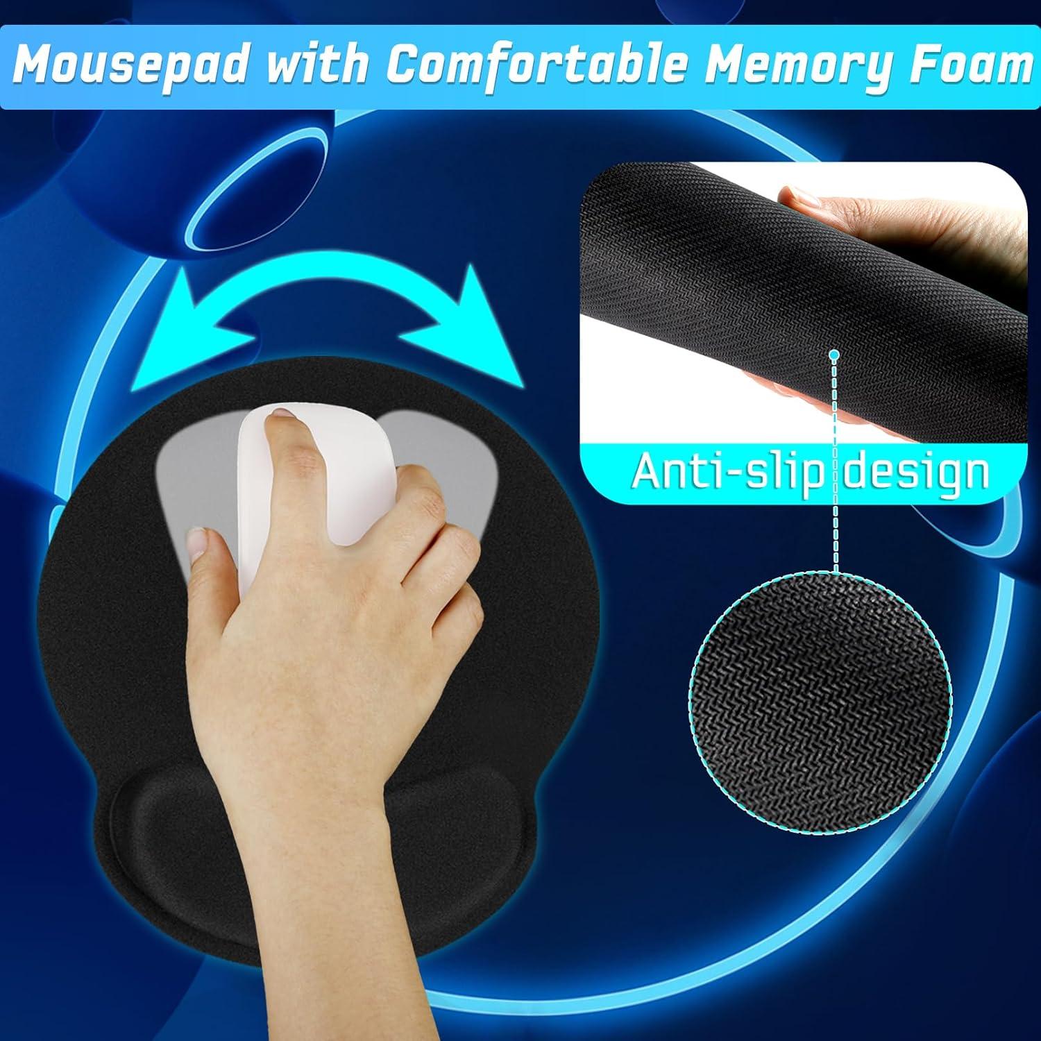 Almohadillas Ergonómicas para Ratón Jeffbaubl 8 Pcs Negra