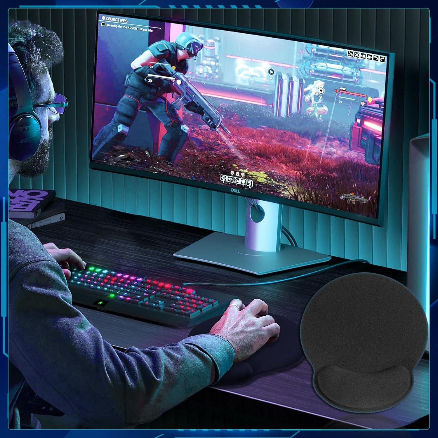 Almohadillas Ergonómicas para Ratón Jeffbaubl 8 Pcs Negra