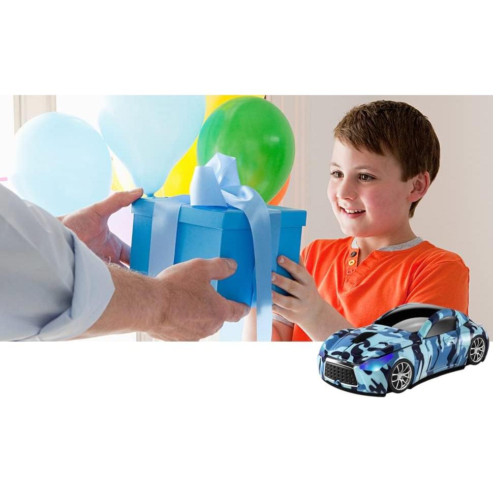 Wireless Mouse, Car Shape Mouse 2.4GHz USB, Cute Wireless Mouse 1600DPI, Ergonomic Mouse for Kids and Adult (Blue Camouflage)