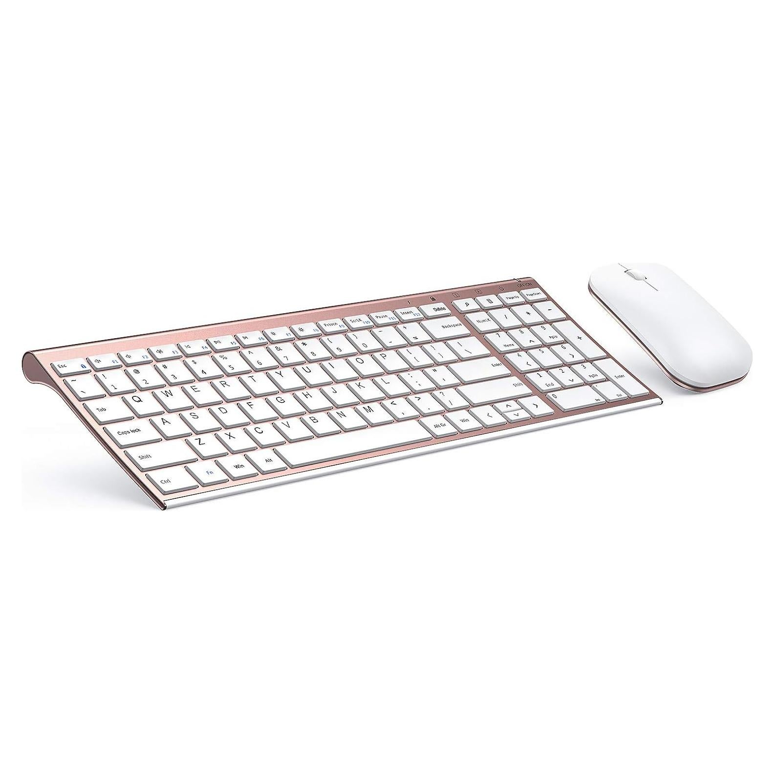 Combo Teclado y Ratón Inalámbricos Seenda Rosa Oro Slim