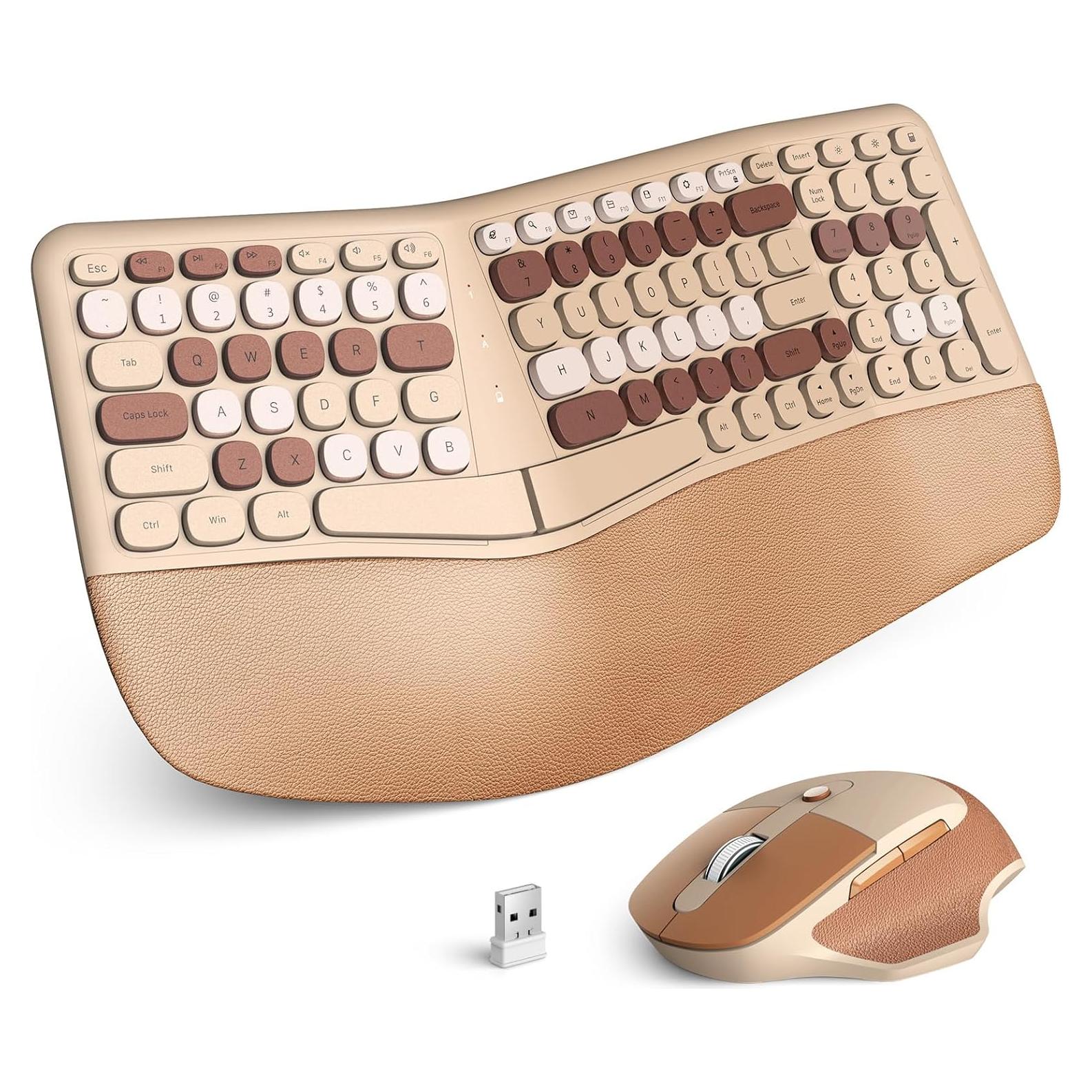 Combo Teclado y Ratón Inalámbricos Ergonómicos KNOWSQT 2.4G