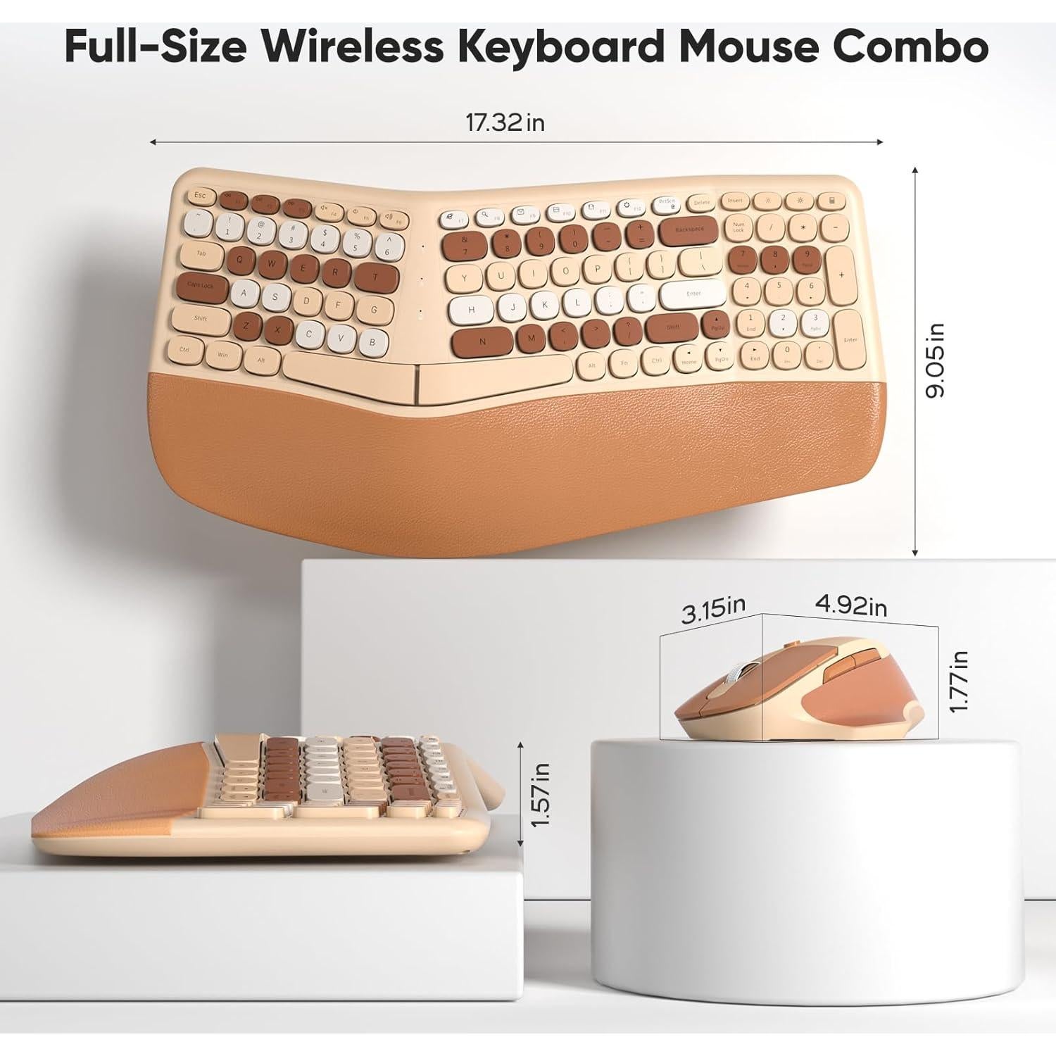 Combo Teclado y Ratón Inalámbricos Ergonómicos KNOWSQT 2.4G