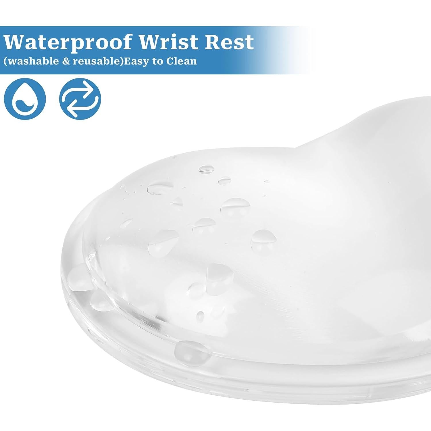 Reposamuñecas Ergonómico de Gel Silicona Transparente Sliverdew