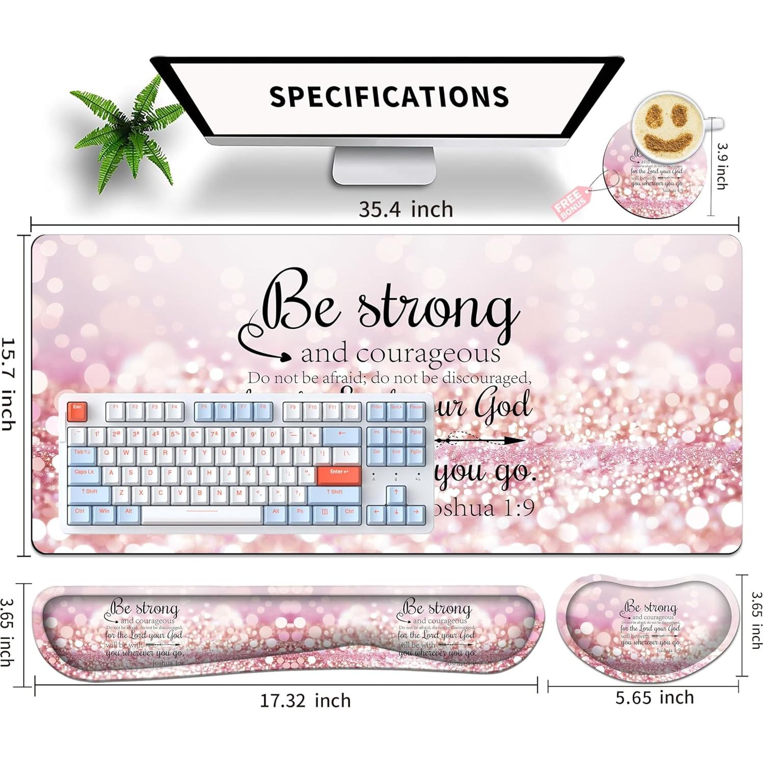 Conjunto Alfombrilla de Ratón Grande JYCUHTCL 90x40cm 4 Piezas