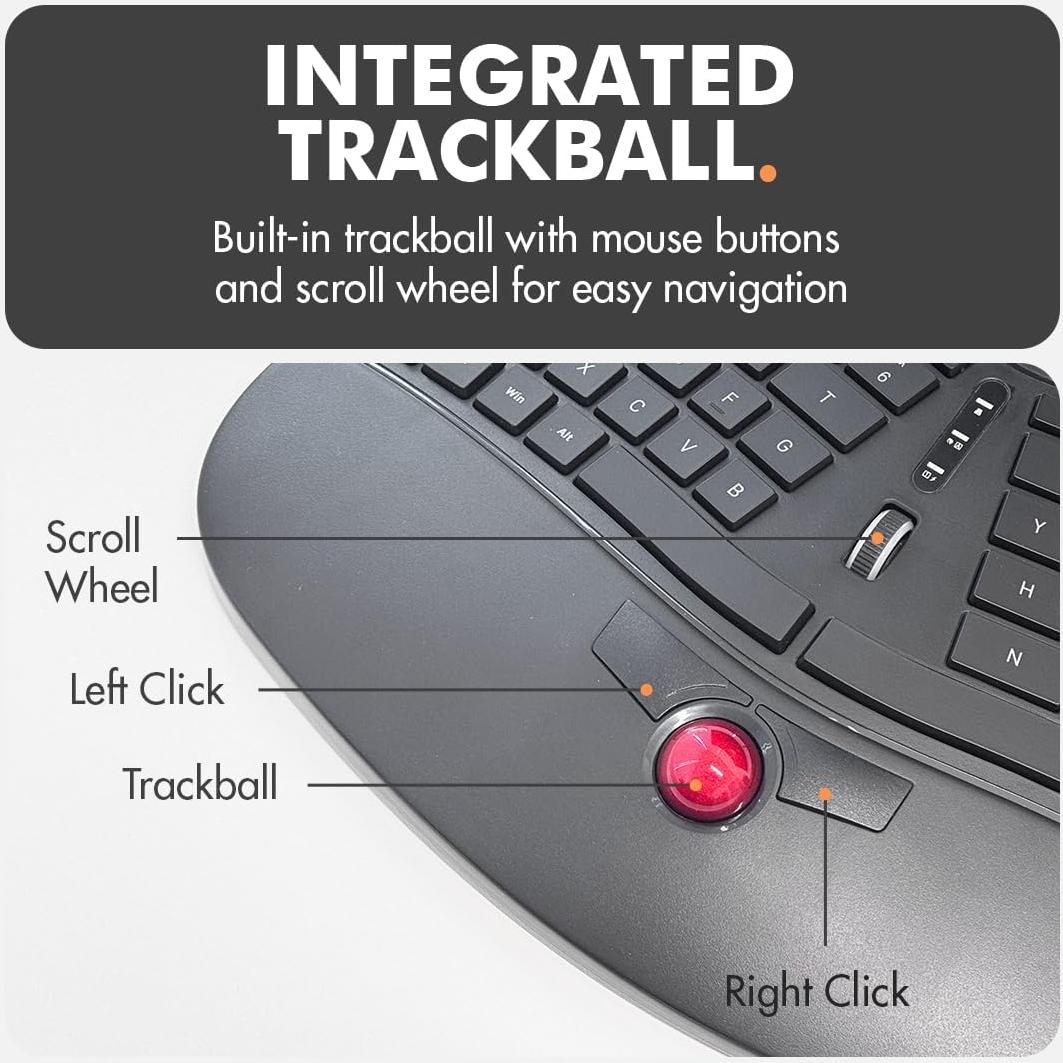 Teclado Inalámbrico Ergonómico X9 Performance con Trackball