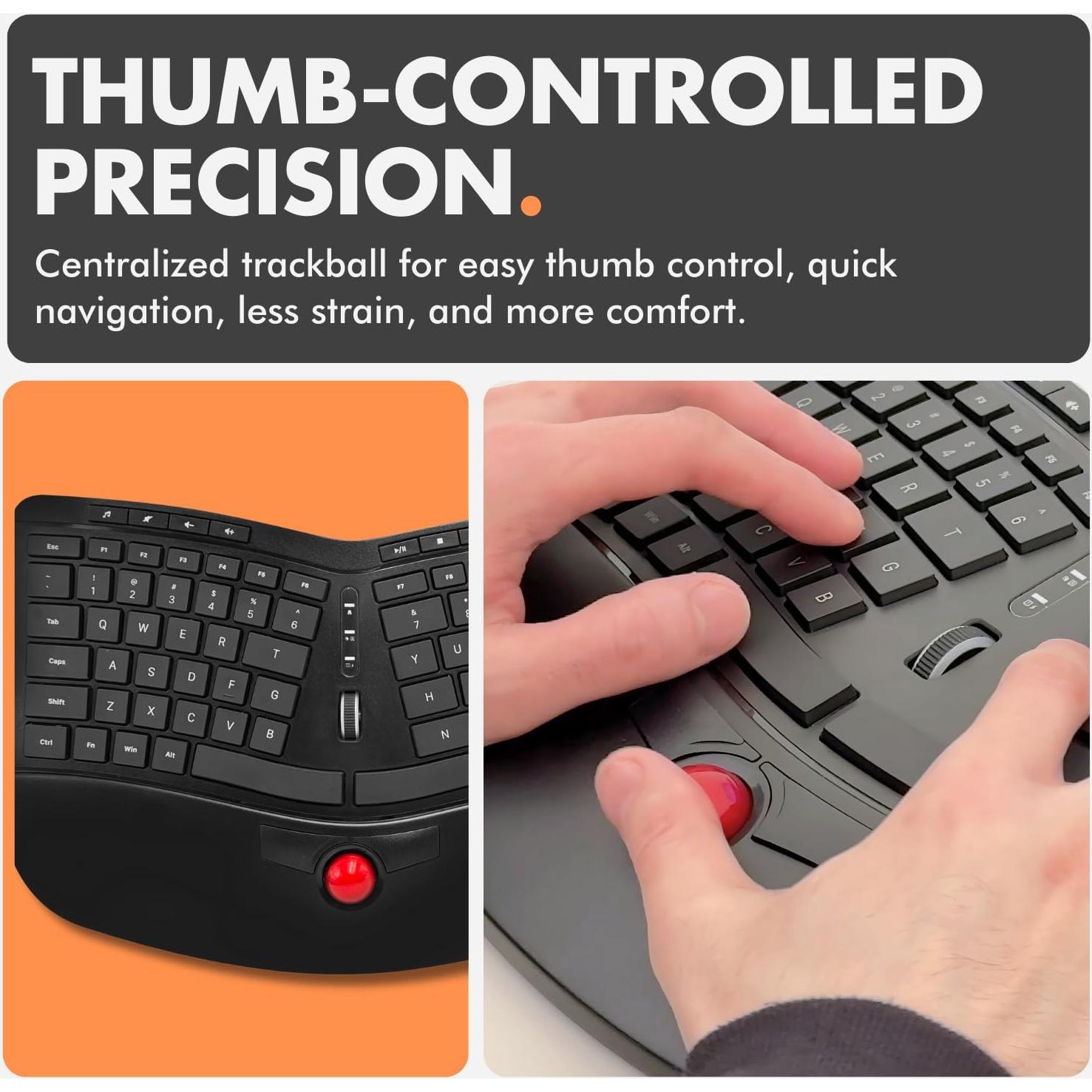Teclado Inalámbrico Ergonómico X9 Performance con Trackball