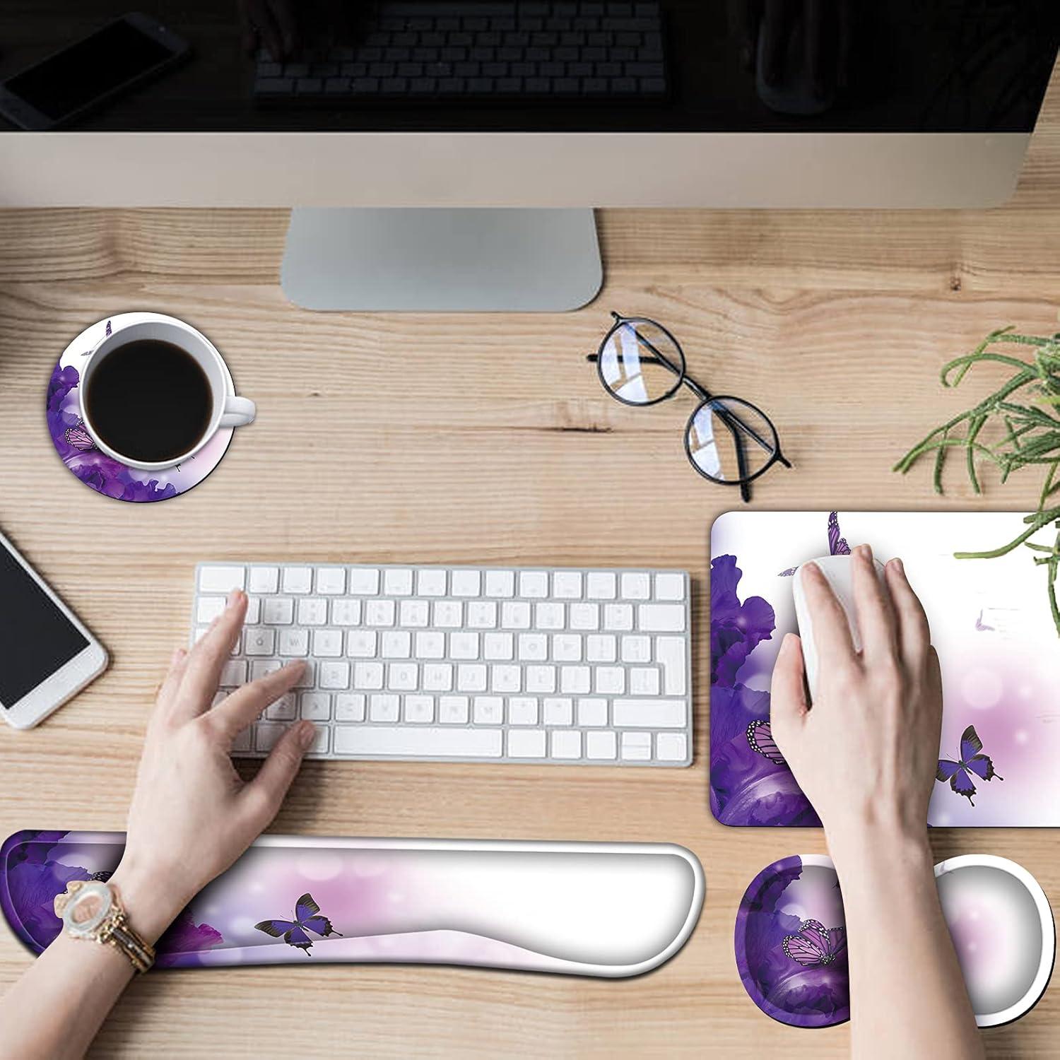 Conjunto Reposamuñecas Ergonómico BVDIKMI 4 en 1 Espuma Viscoelástica