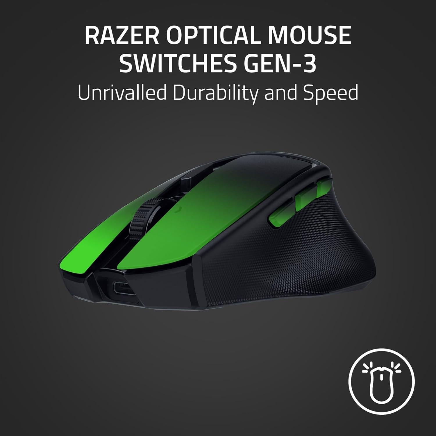 Razer Basilisk Ratón Ergonómico Inalámbrico 10 Controles 18K DPI