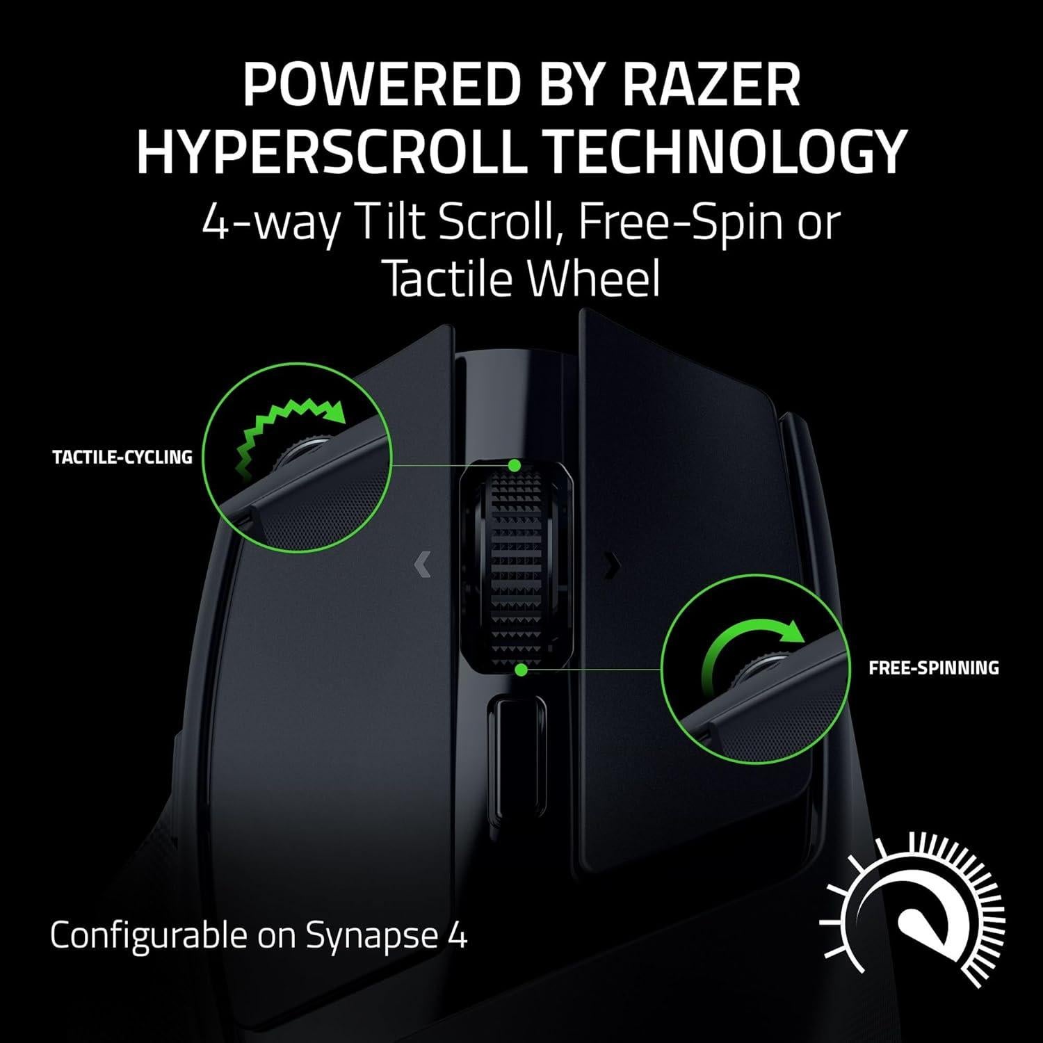 Razer Basilisk Ratón Ergonómico Inalámbrico 10 Controles 18K DPI