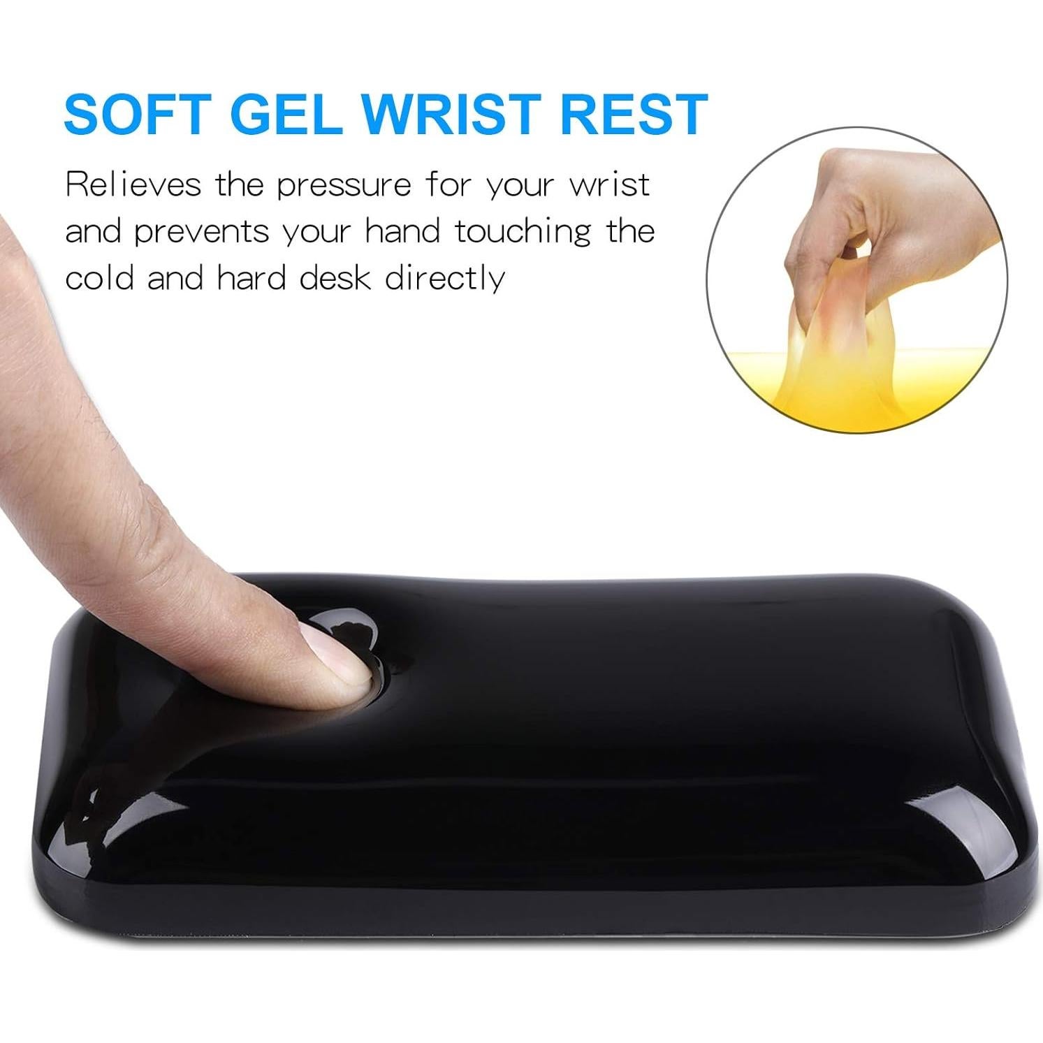 Reposamuñecas Ergonómico de Gel Aelfox - Soporte para Mouse Negro