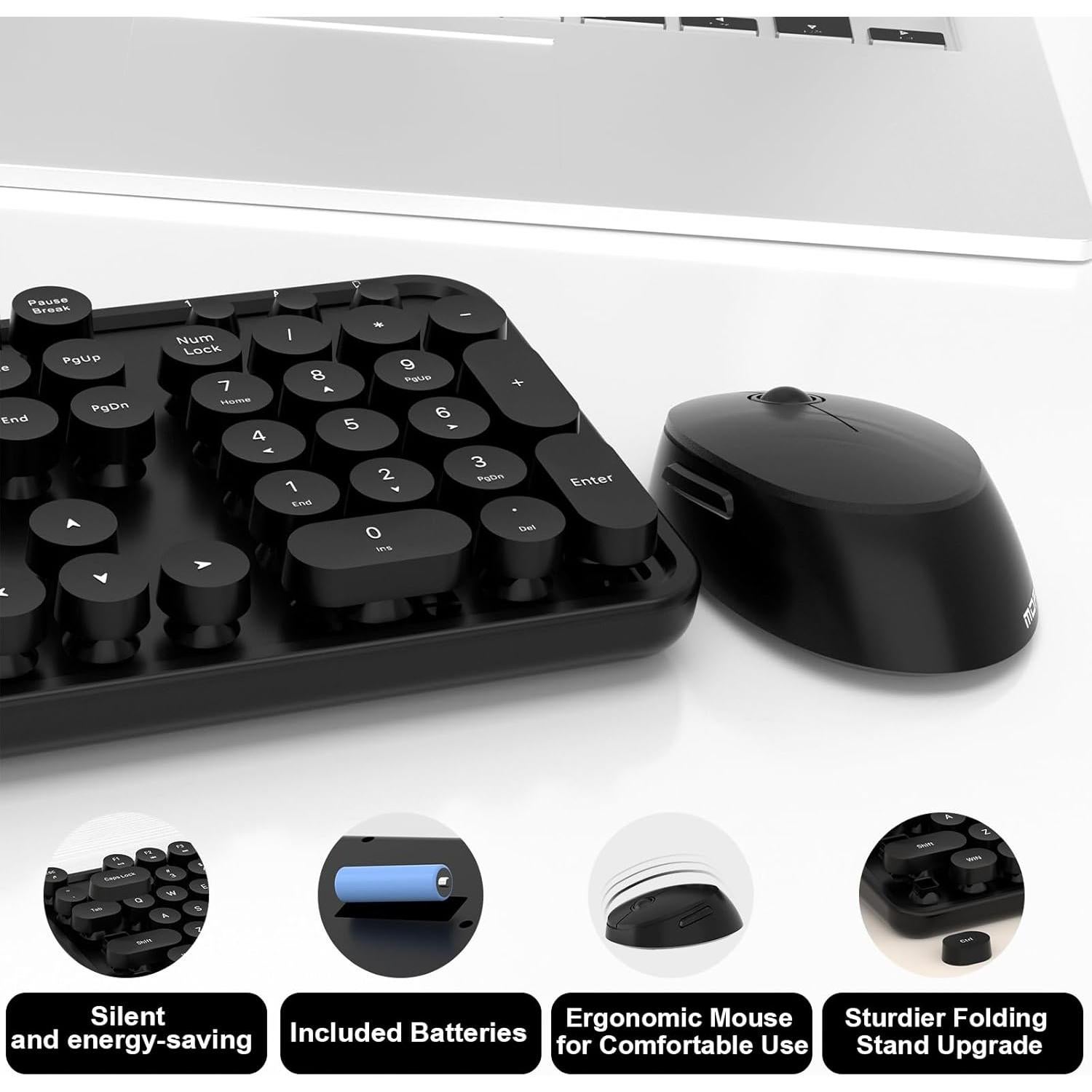 Combo Teclado y Ratón Inalámbrico MOFII 104 Teclas Negro