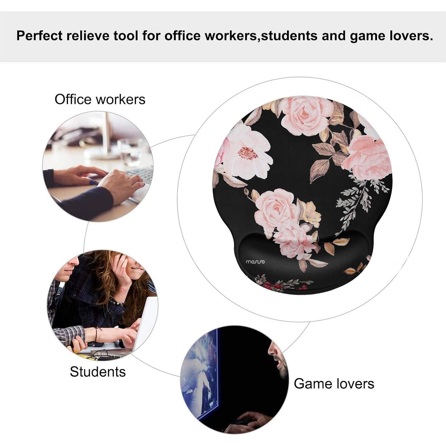 Almohadilla para Ratón MOSISO con Soporte Ergonómico Negro