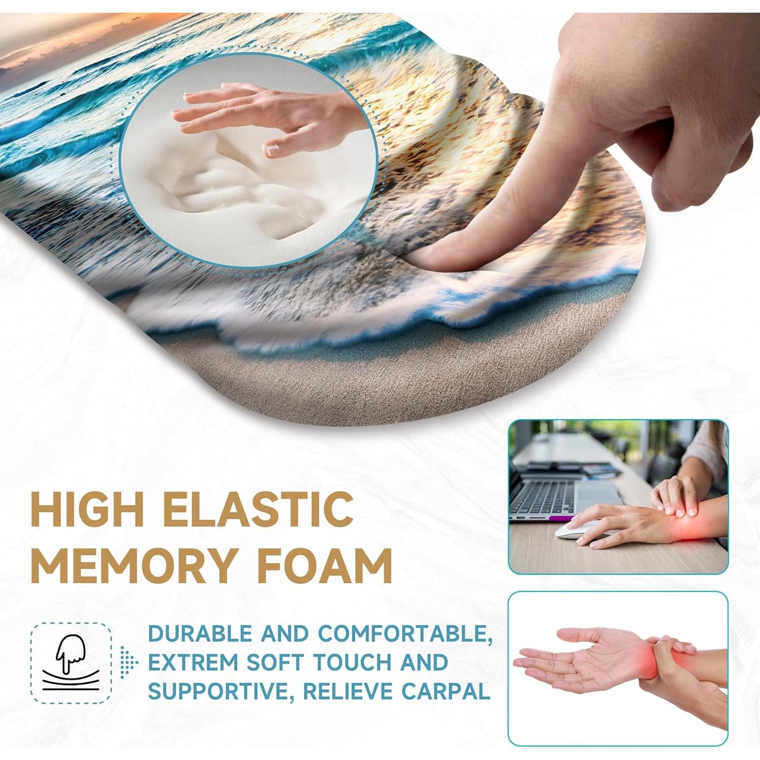 Alfombrilla de Ratón Ergonómica Tubdic con Soporte Playa