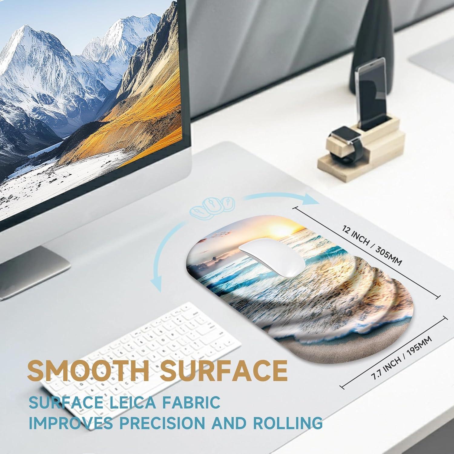 Alfombrilla de Ratón Ergonómica Tubdic con Soporte Playa