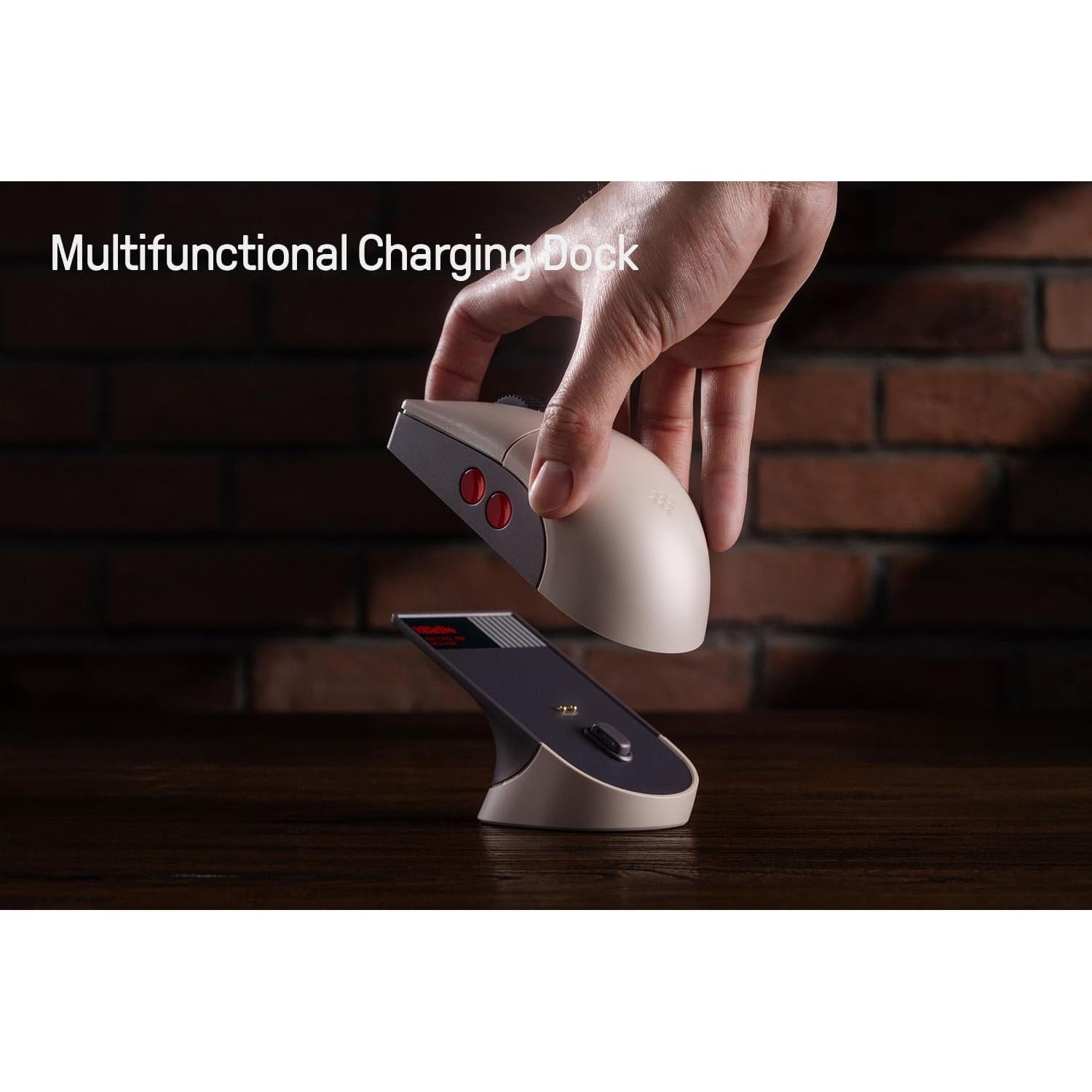 Mouse Inalámbrico 8BitDo Retro R8 con Base de Carga y Sensor 26000DPI