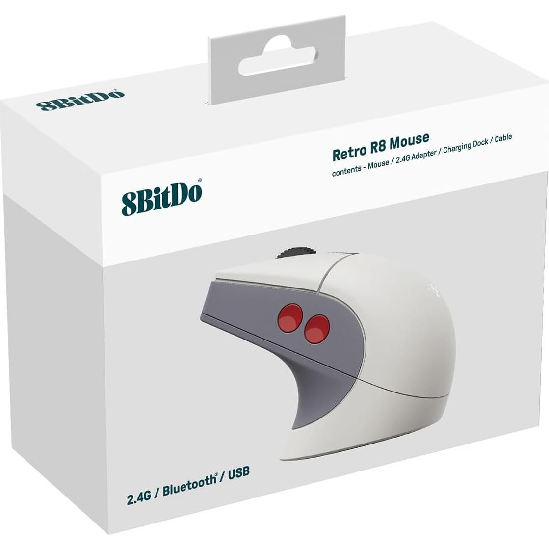 Mouse Inalámbrico 8BitDo Retro R8 con Base de Carga y Sensor 26000DPI