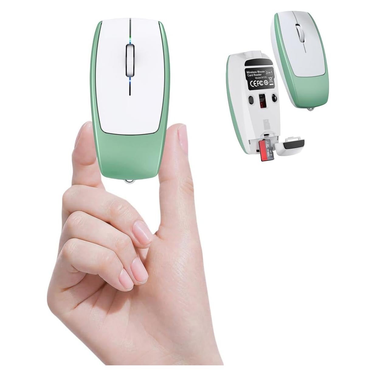 Ratón Inalámbrico Mini SHARE SUNSHINE Verde con Lector TF