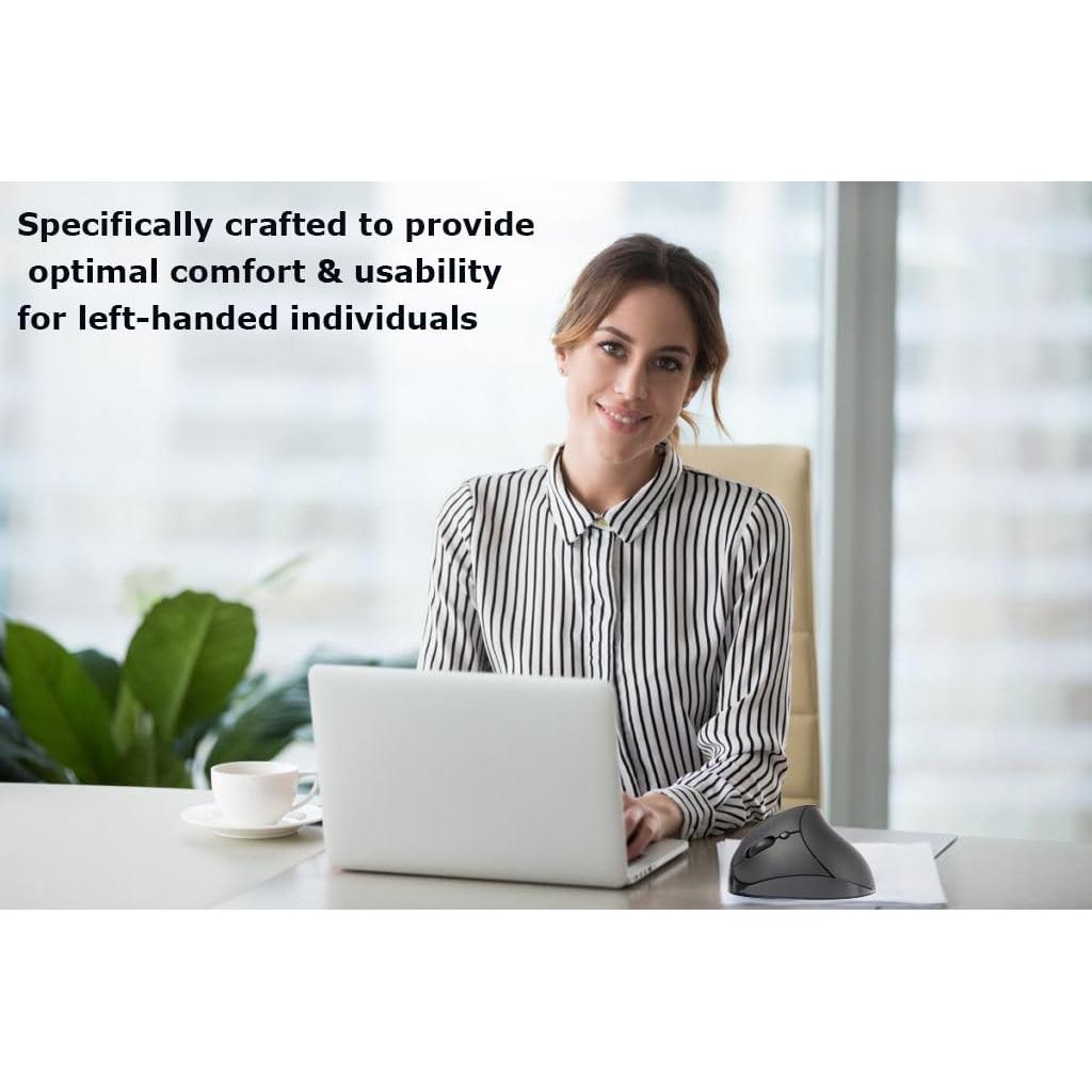 Ratón Inalámbrico Ergonómico Vertical para Zurdos TECCOEUS Negro