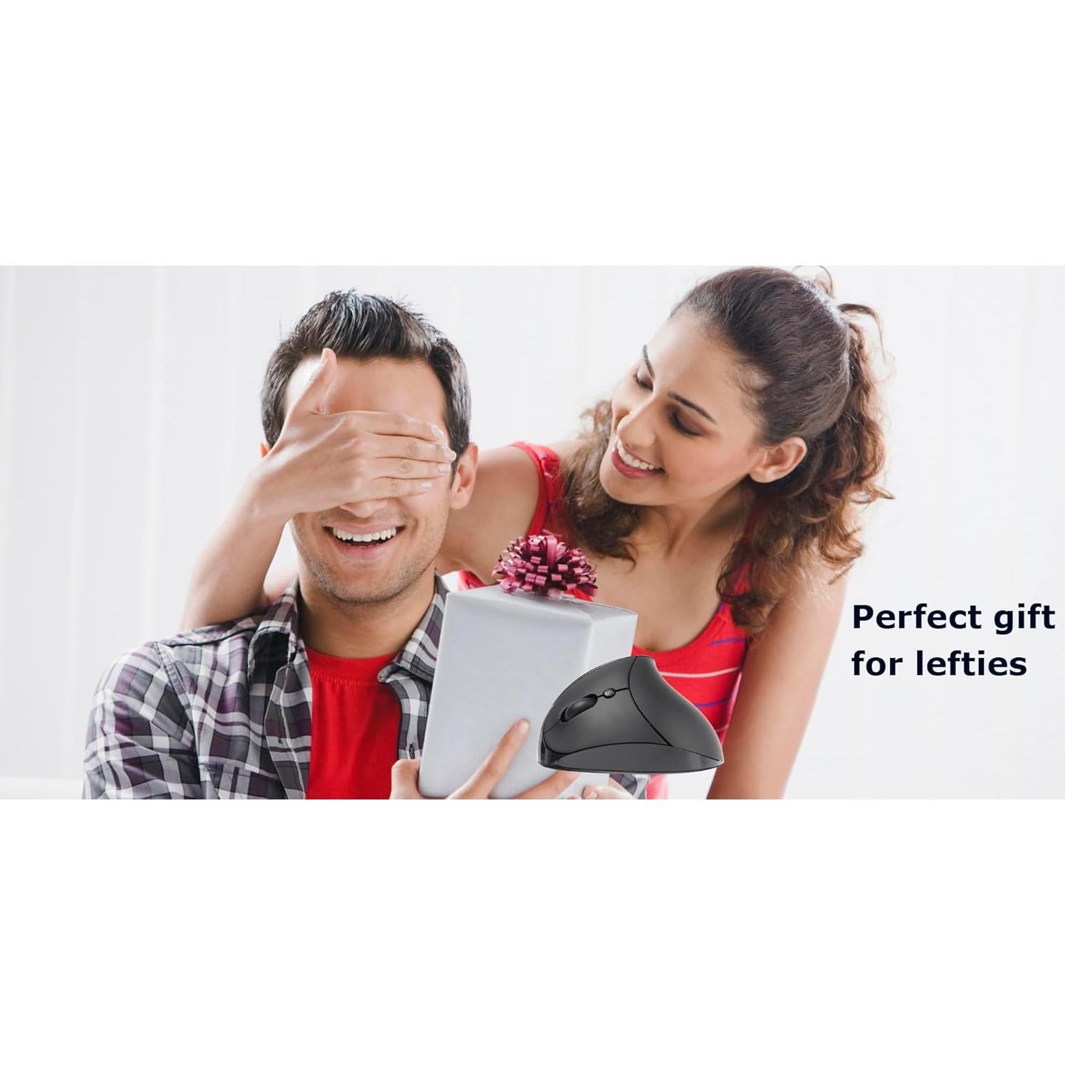 Ratón Inalámbrico Ergonómico Vertical para Zurdos TECCOEUS Negro