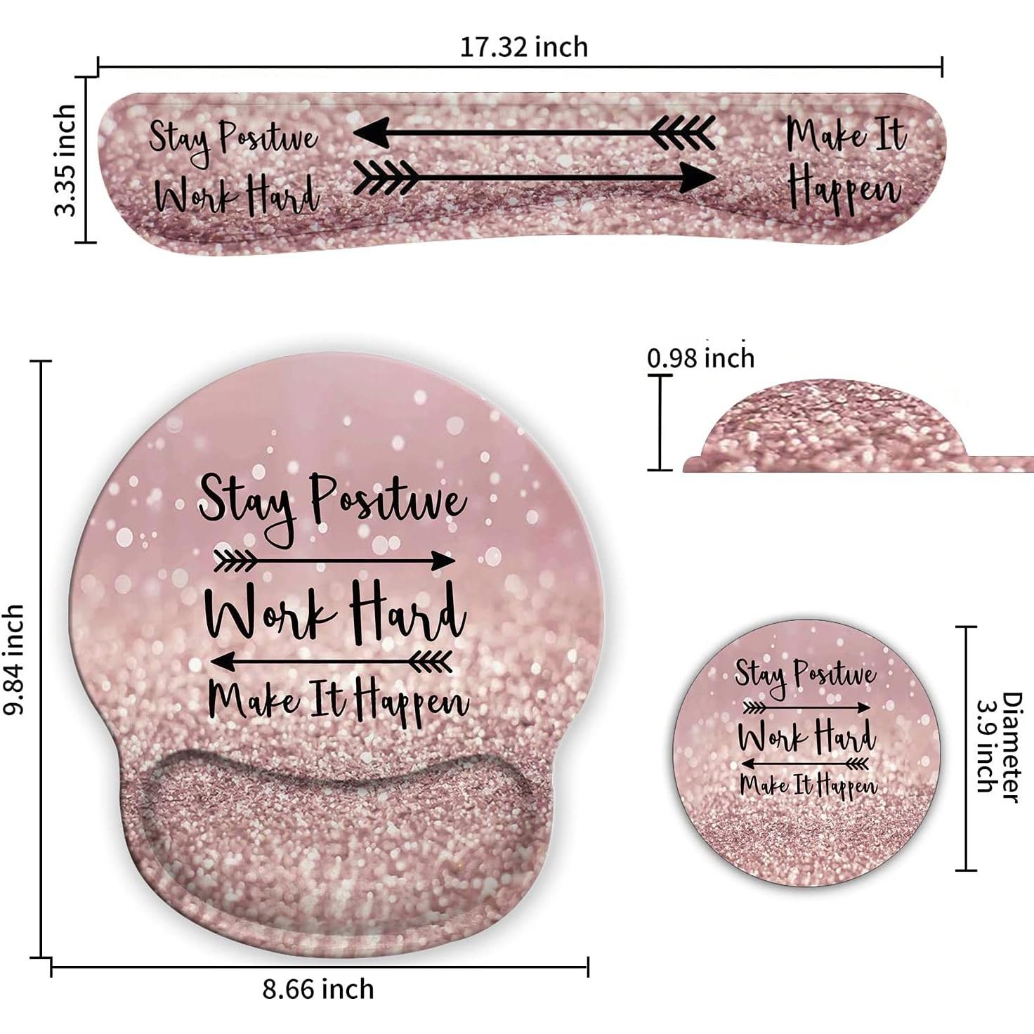 Soporte de Muñeca y Alfombrilla Ergonómica Yuxcfhjfe Rosa