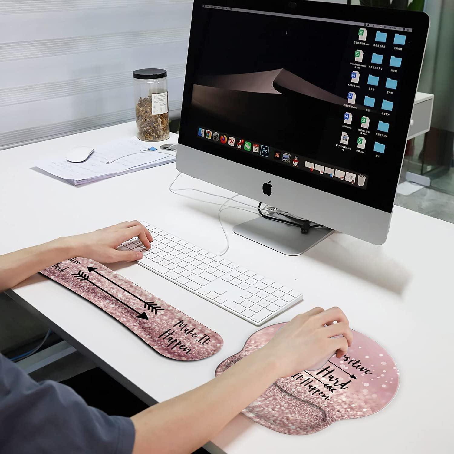 Soporte de Muñeca y Alfombrilla Ergonómica Yuxcfhjfe Rosa